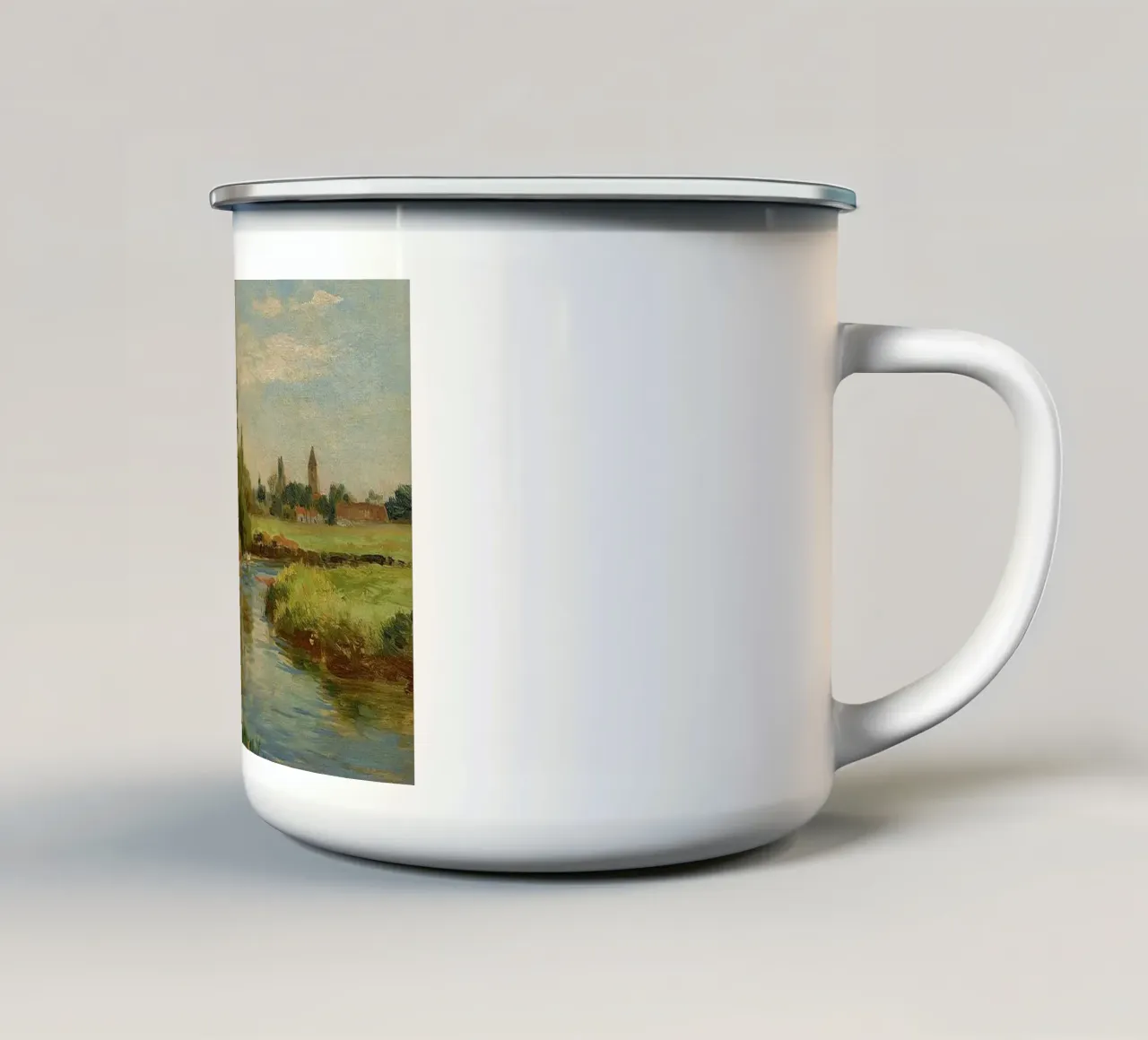 acqua limpida del fiume tazza in smalto da pleceng shope