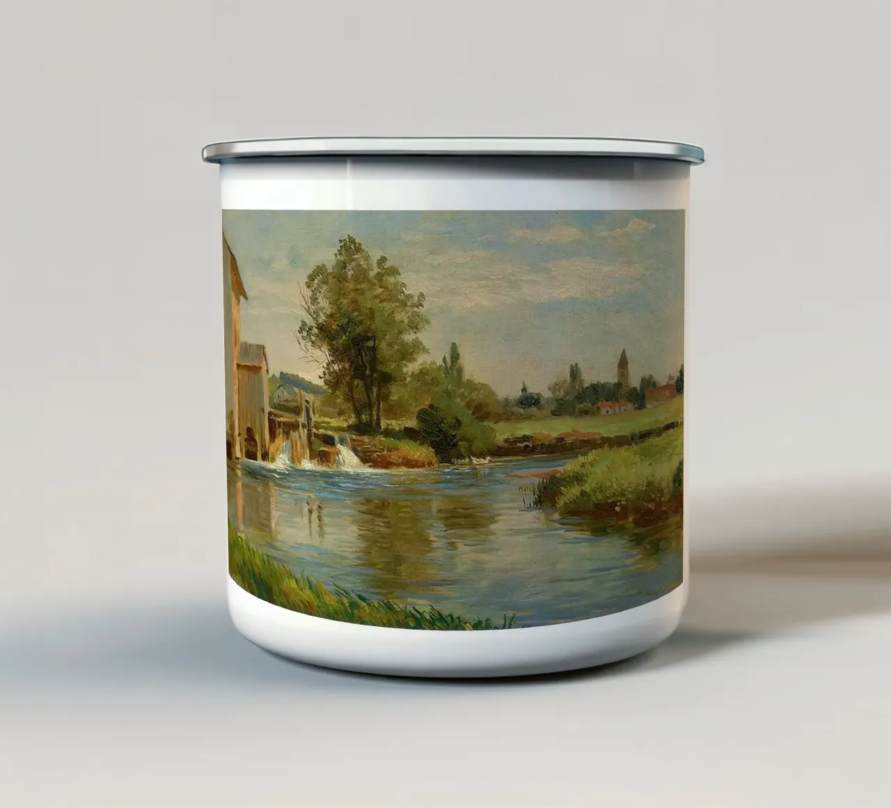 acqua limpida del fiume tazza in smalto da pleceng shope