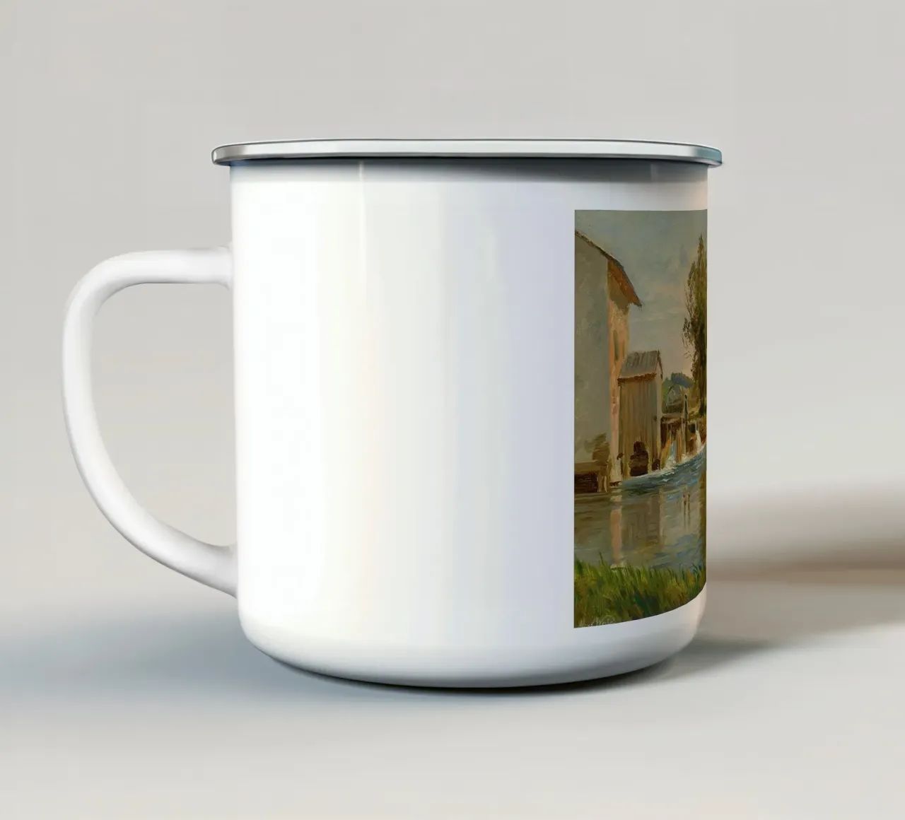 acqua limpida del fiume tazza in smalto da pleceng shope