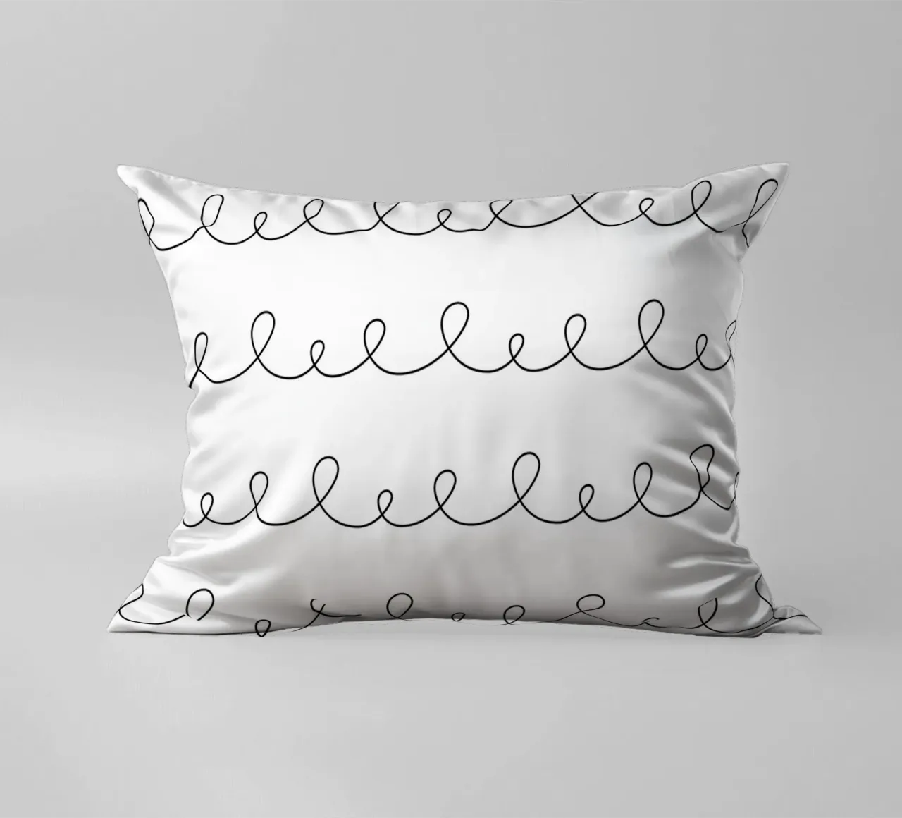 Minimal Geometric Looping Lines Zeichnung | Schwarz auf Weiß Kissen von Beauty in Simplicity