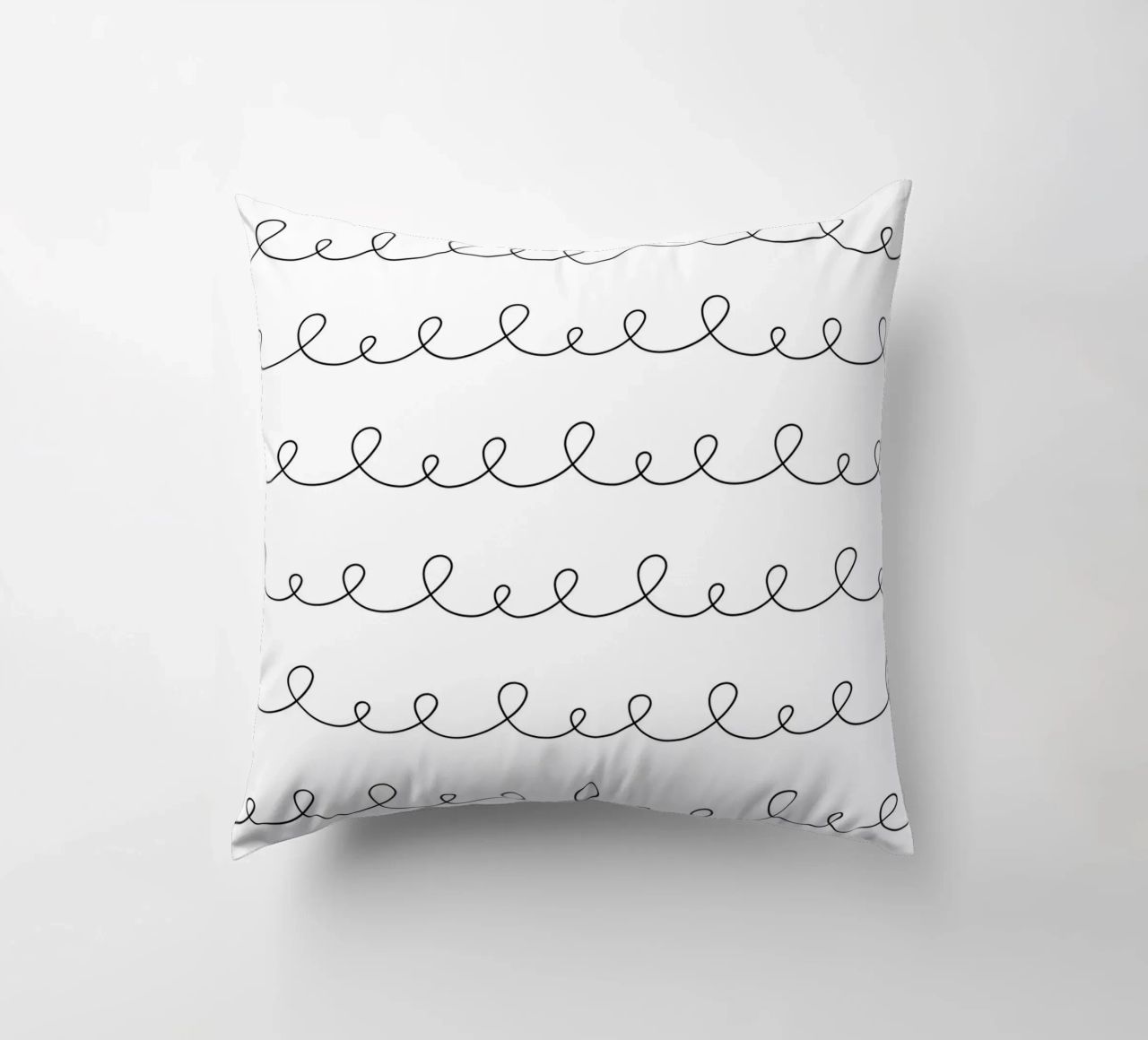 Disegno geometrico minimale di linee ad anello | Nero su bianco cuscino da Beauty in Simplicity