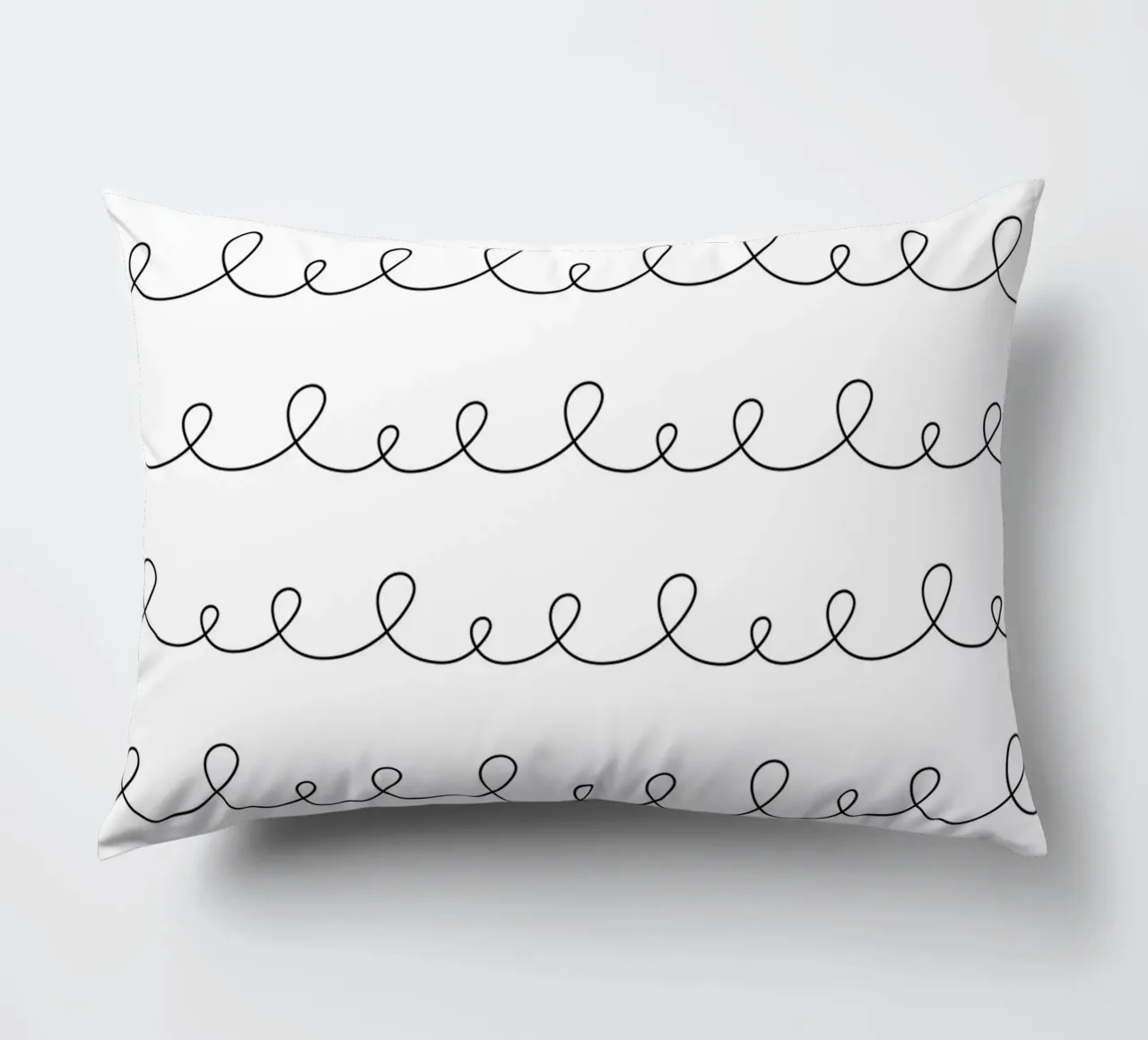 Disegno geometrico minimale di linee ad anello | Nero su bianco cuscino da Beauty in Simplicity