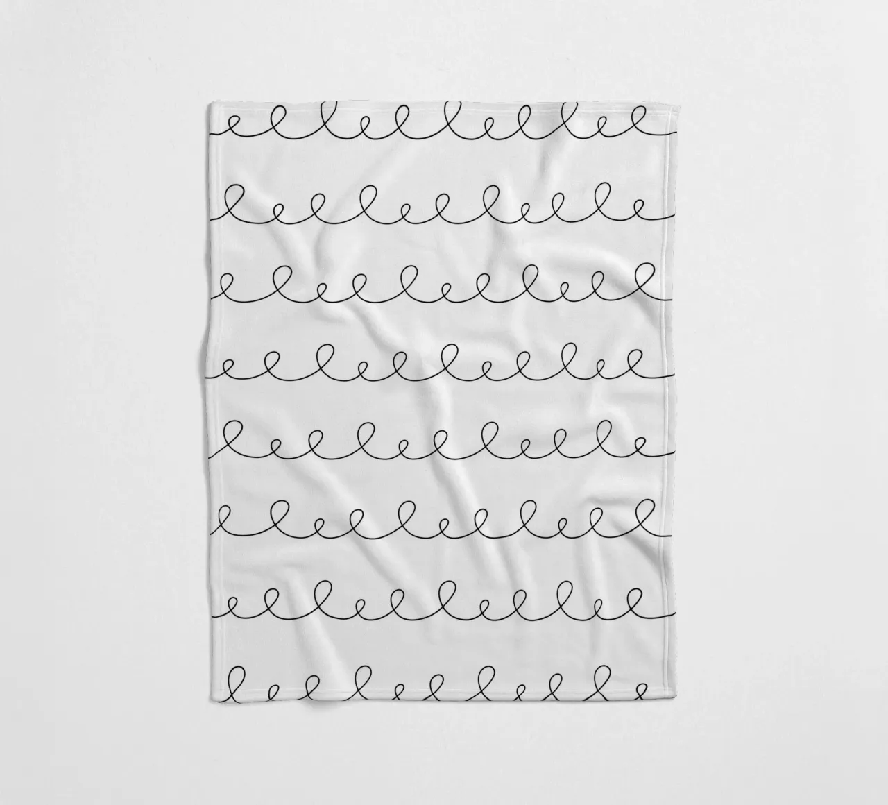 Minimal Geometric Looping Lines Zeichnung | Schwarz auf Weiß Fleecedecke von Beauty in Simplicity
