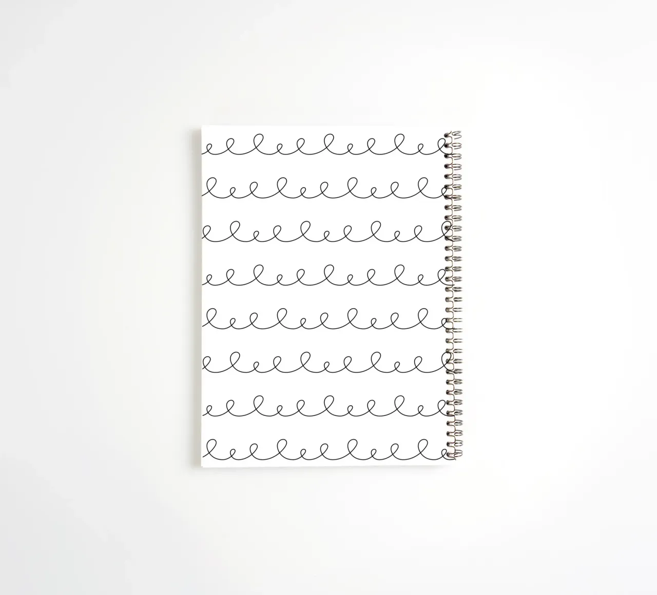 Minimal Geometric Looping Lines Drawing | Black on White spiral notebook by Beauty in Simplicity