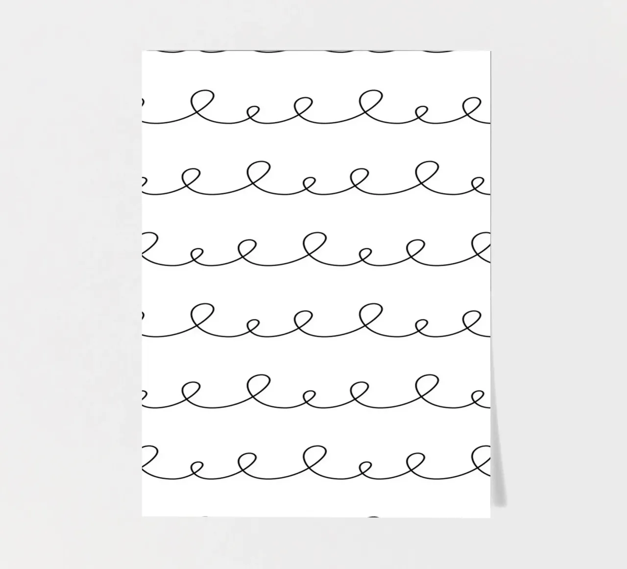 Minimal Geometric Looping Lines Zeichnung | Schwarz auf Weiß Stickerbogen von Beauty in Simplicity