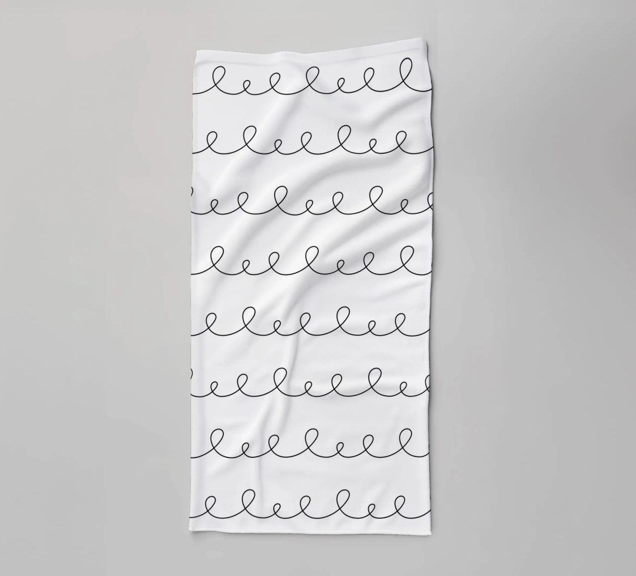 Disegno geometrico minimale di linee ad anello | Nero su bianco asciugamano da bagno da Beauty in Simplicity