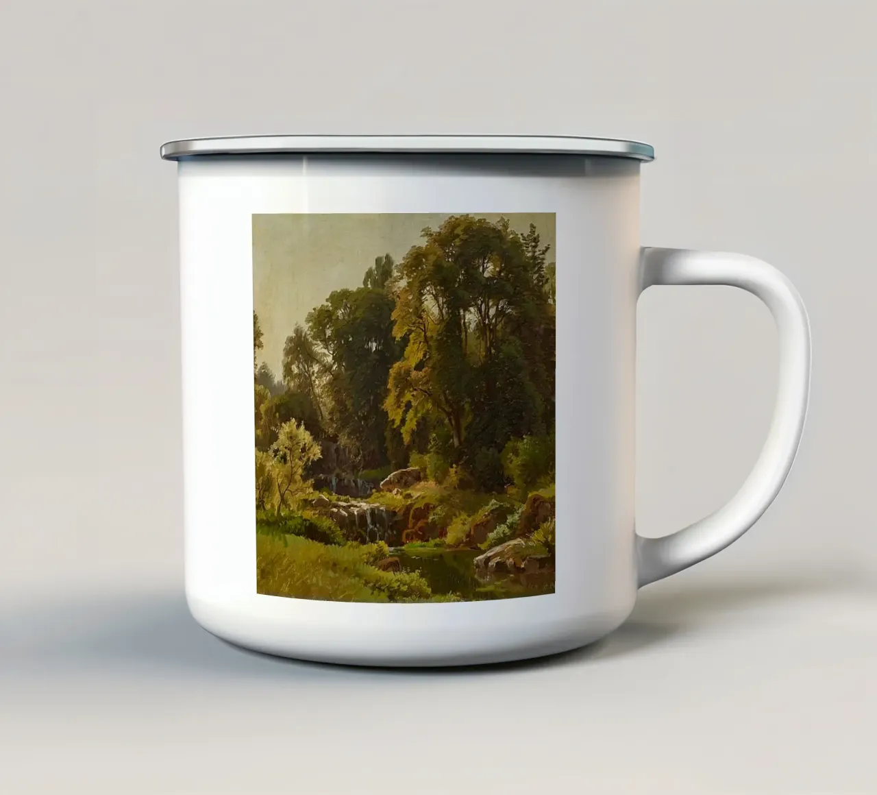 foglie verdi tazza in smalto da pleceng shope