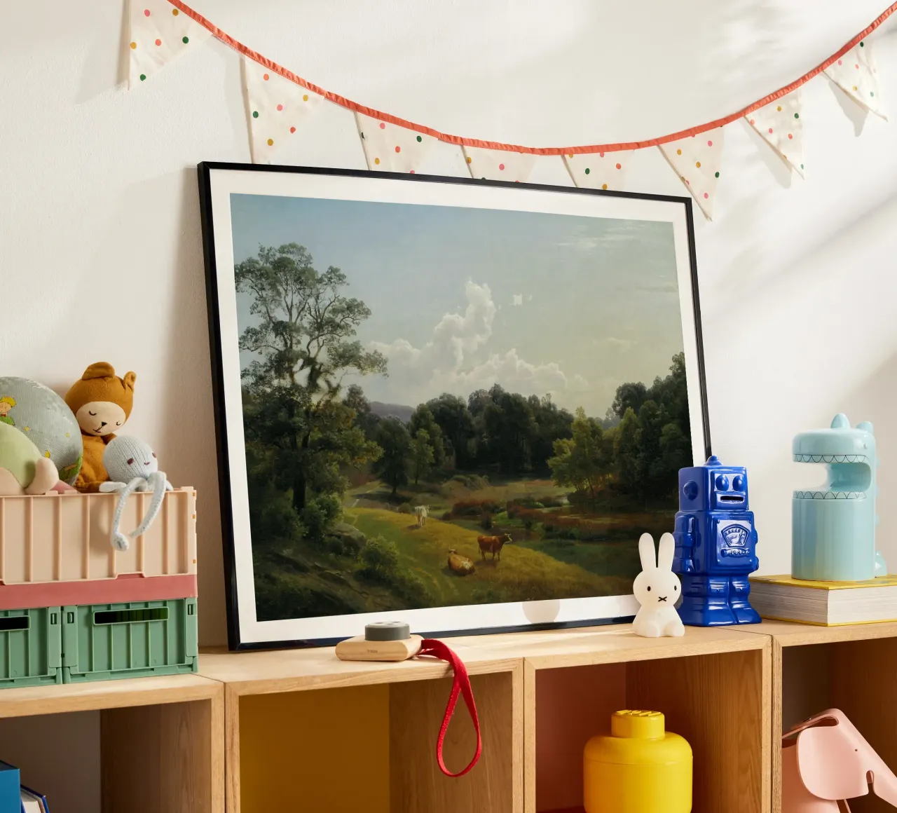 maestose nuvole bianche poster con telaio in legno da pleceng shope