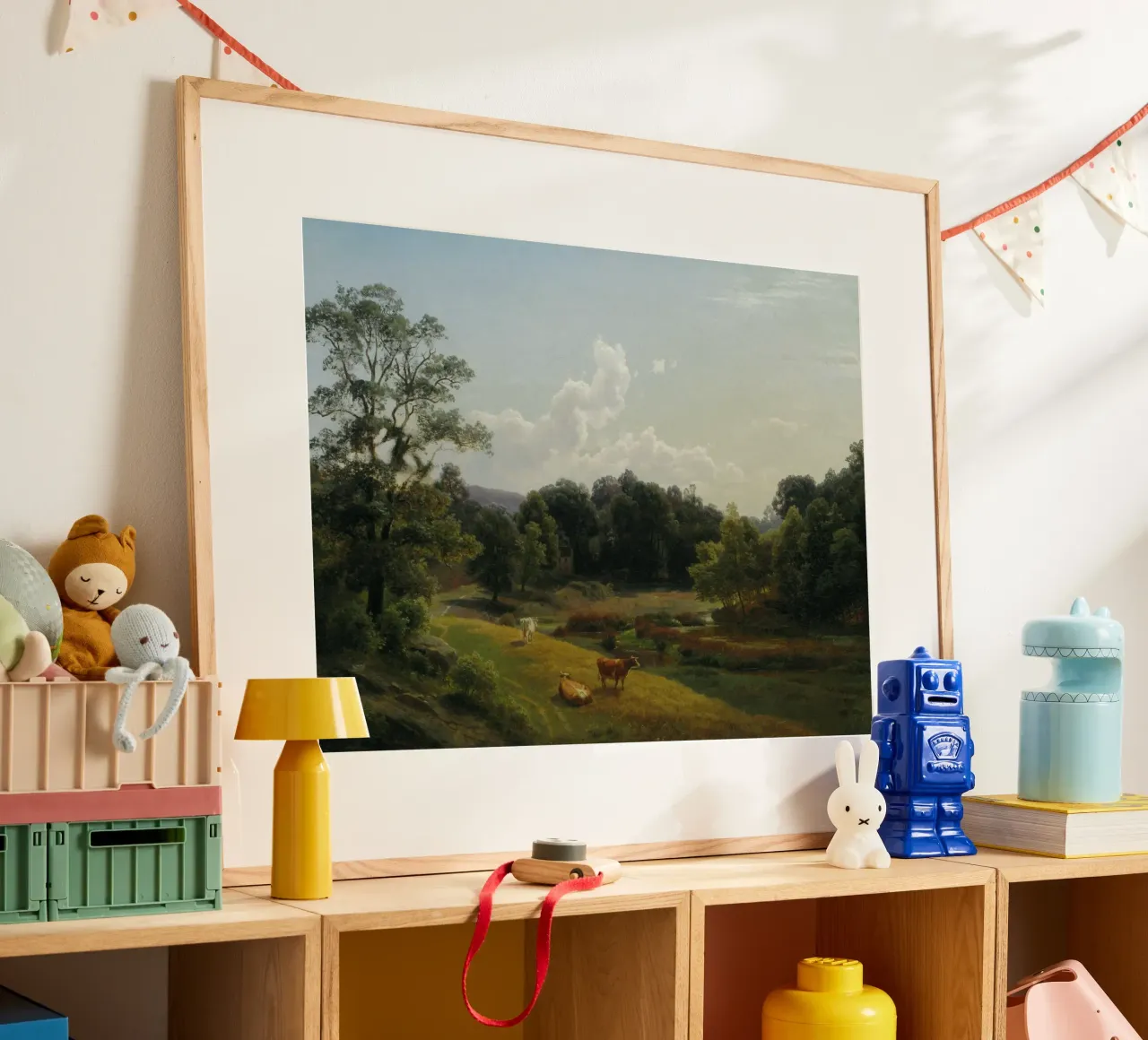 maestose nuvole bianche poster con telaio in legno da pleceng shope