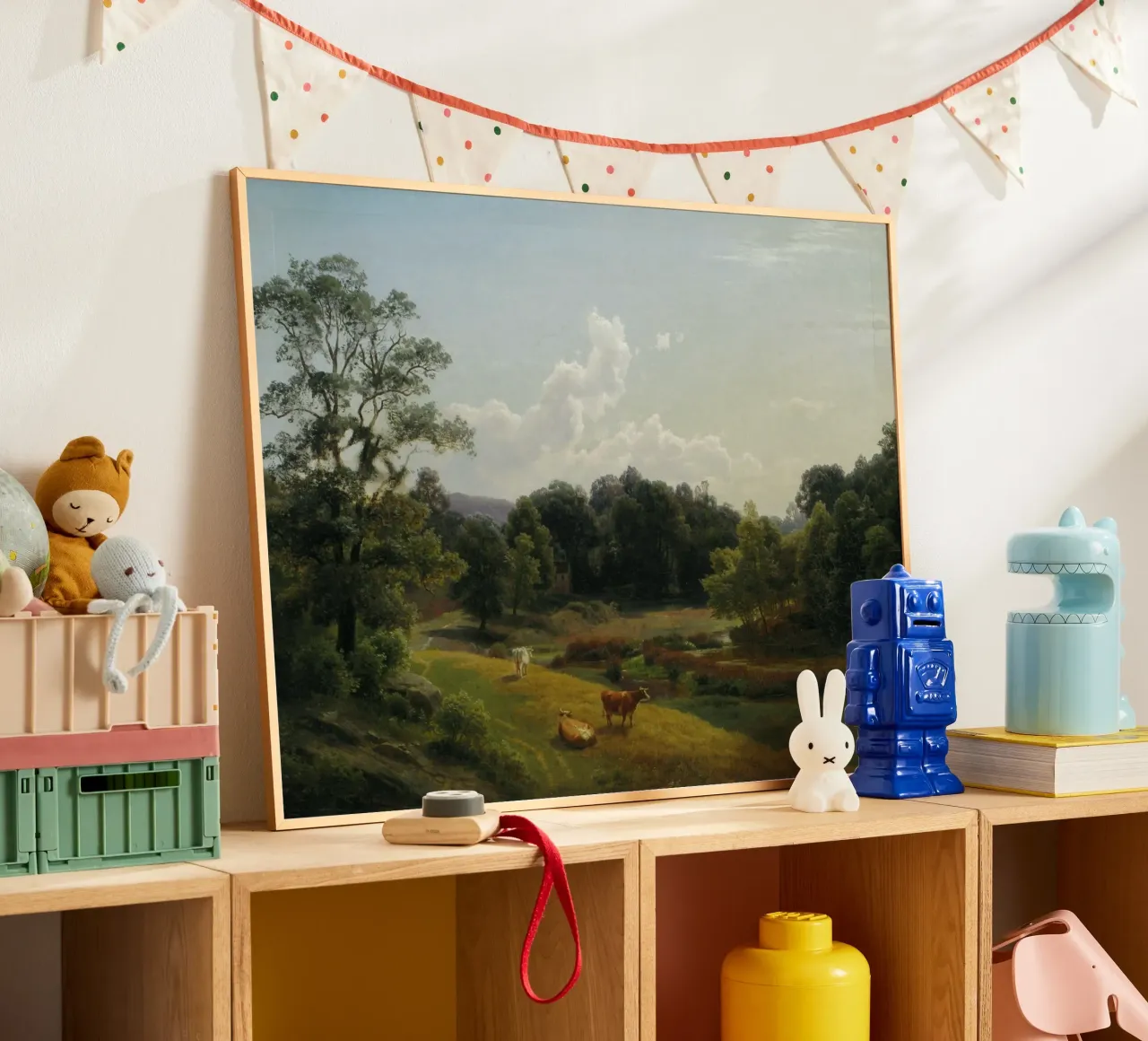 maestose nuvole bianche poster con telaio in legno da pleceng shope