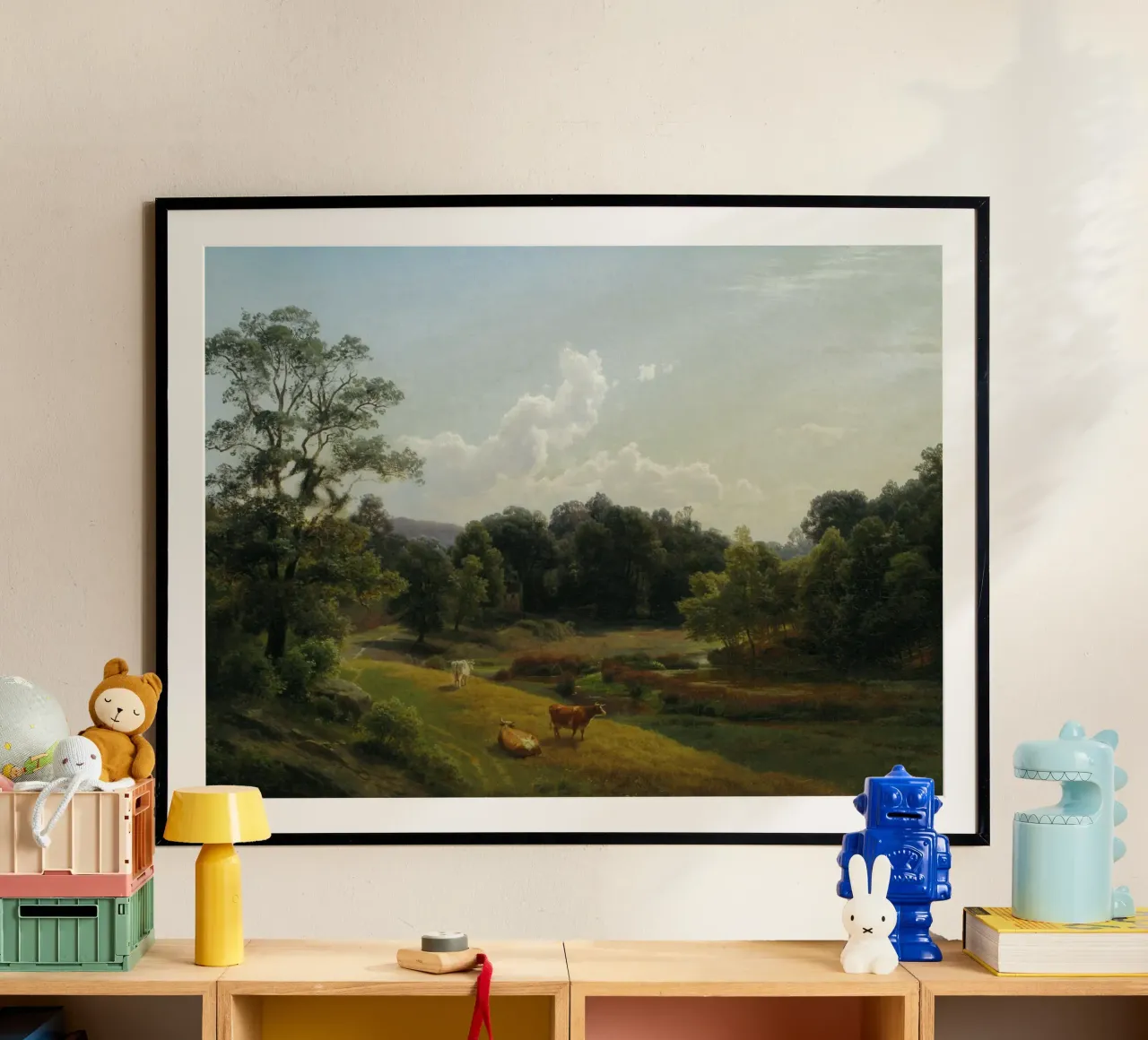 maestose nuvole bianche poster con telaio in legno da pleceng shope