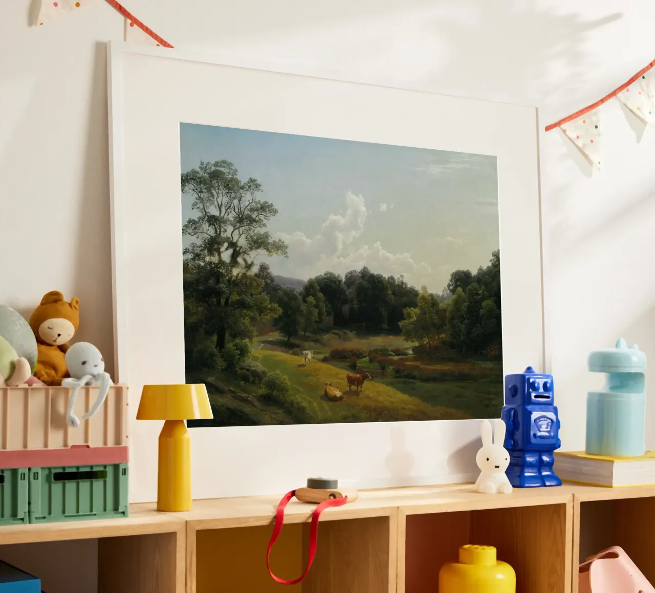 maestose nuvole bianche poster con telaio in legno da pleceng shope