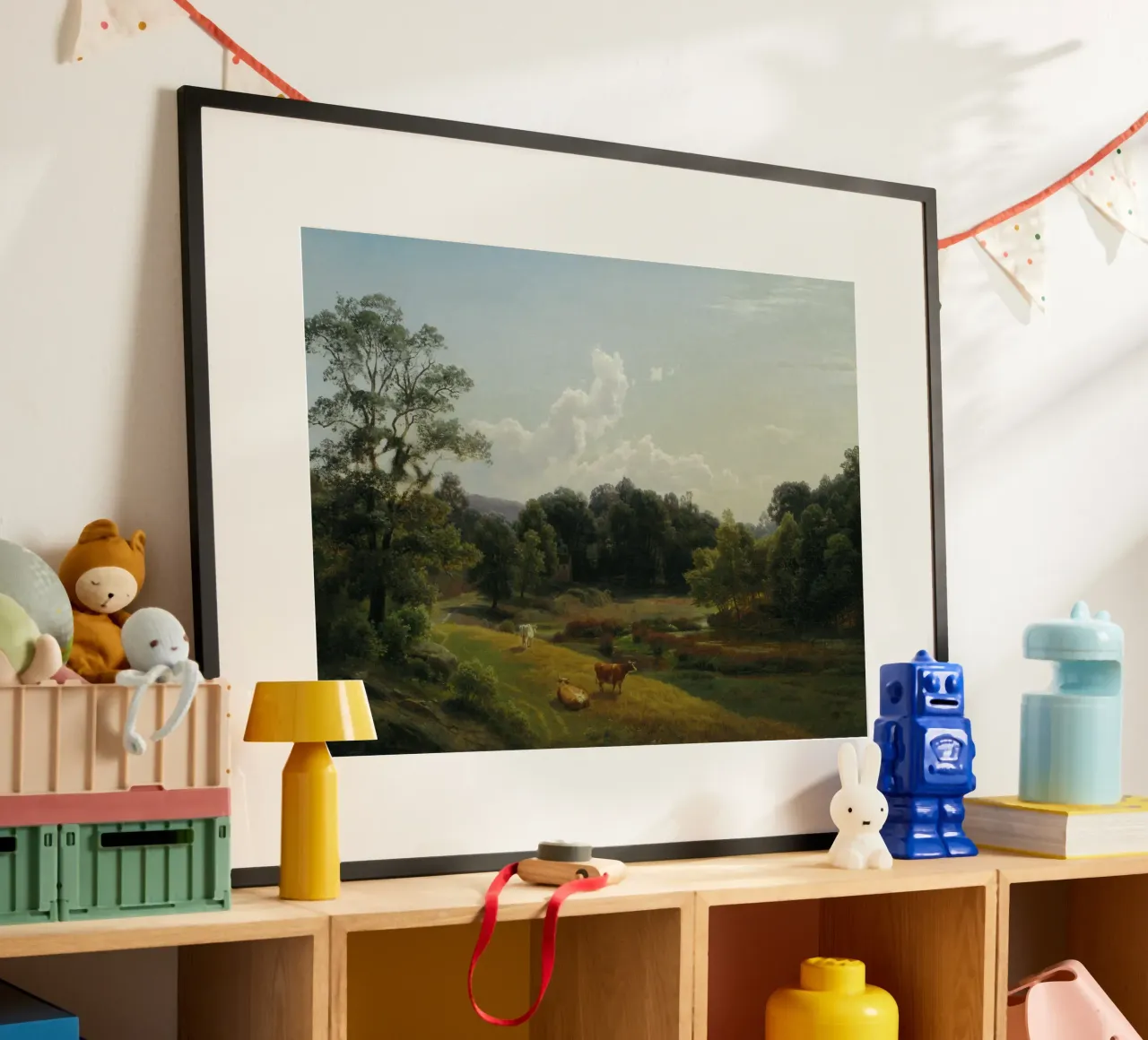 maestose nuvole bianche poster con telaio in legno da pleceng shope