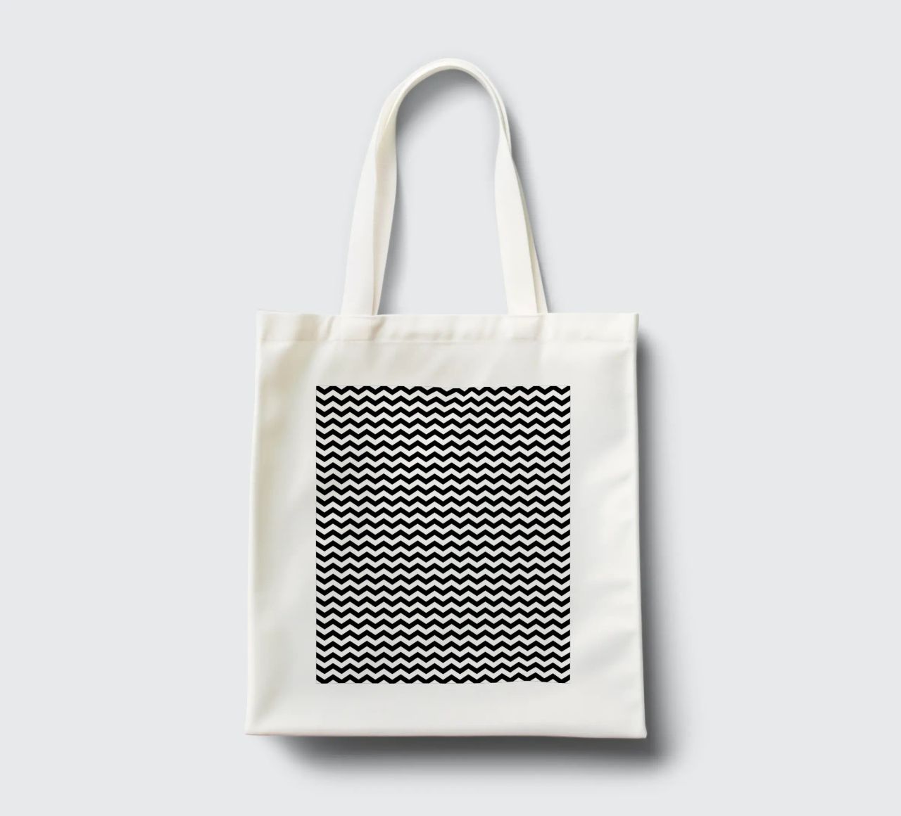 Minimal Chic Basic Chevron Pattern | Bianco e nero borsa in juta da Beauty in Simplicity