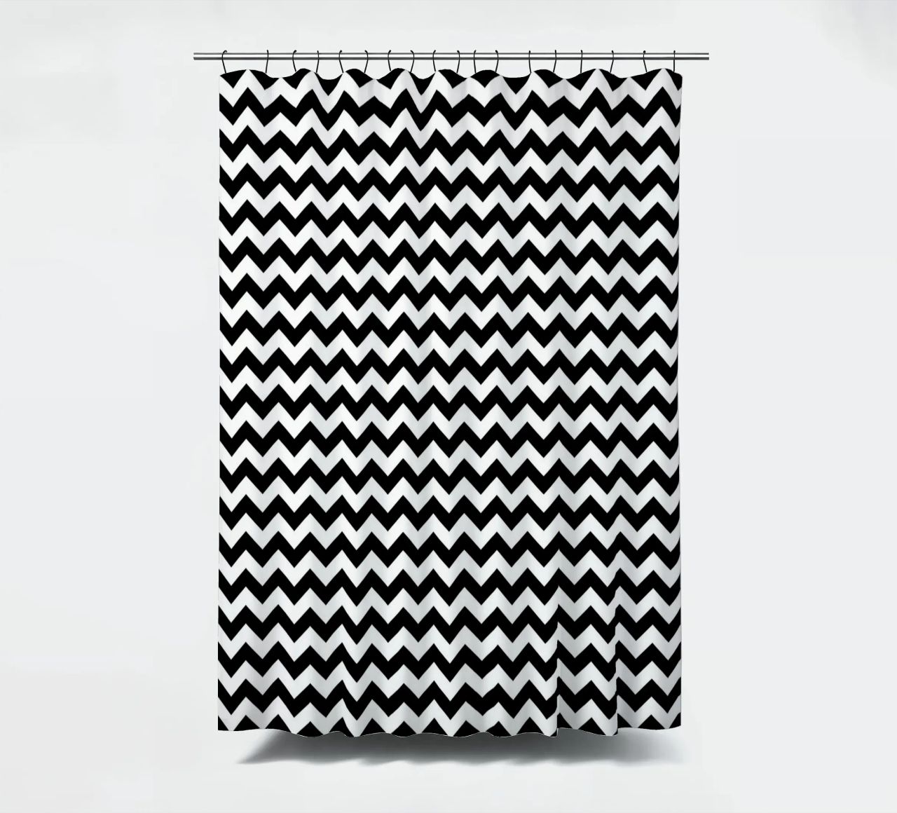 Minimal Chic Basic Chevron Pattern | Bianco e nero tenda da doccia da Beauty in Simplicity