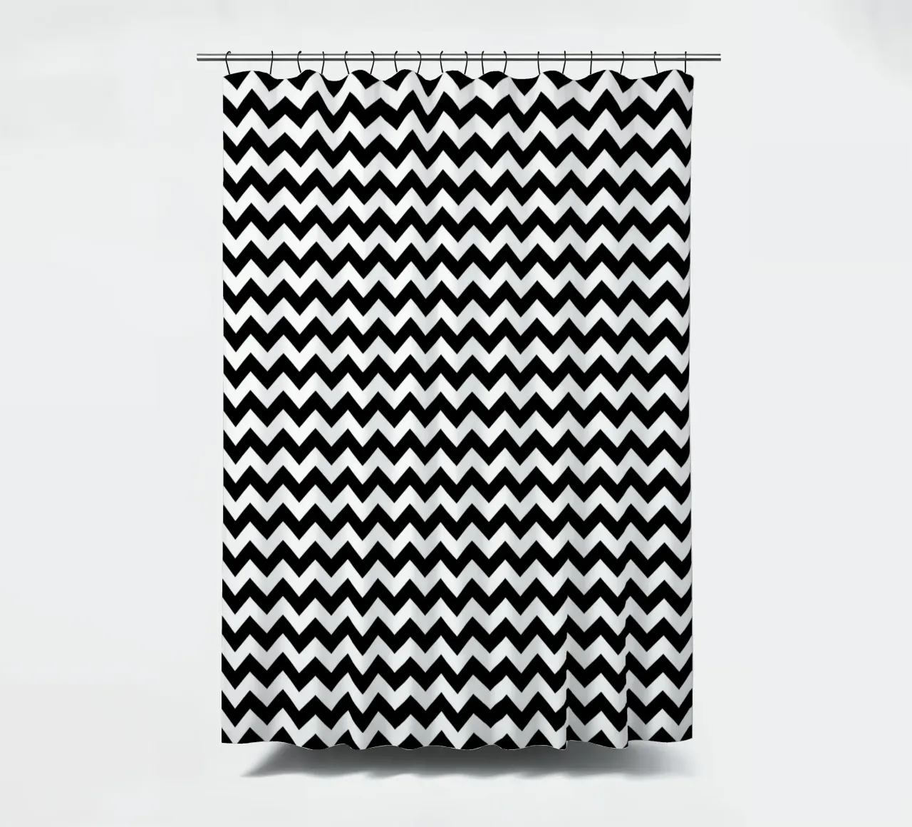 Minimal Chic Basic Chevron Pattern | Bianco e nero tenda da doccia da Beauty in Simplicity