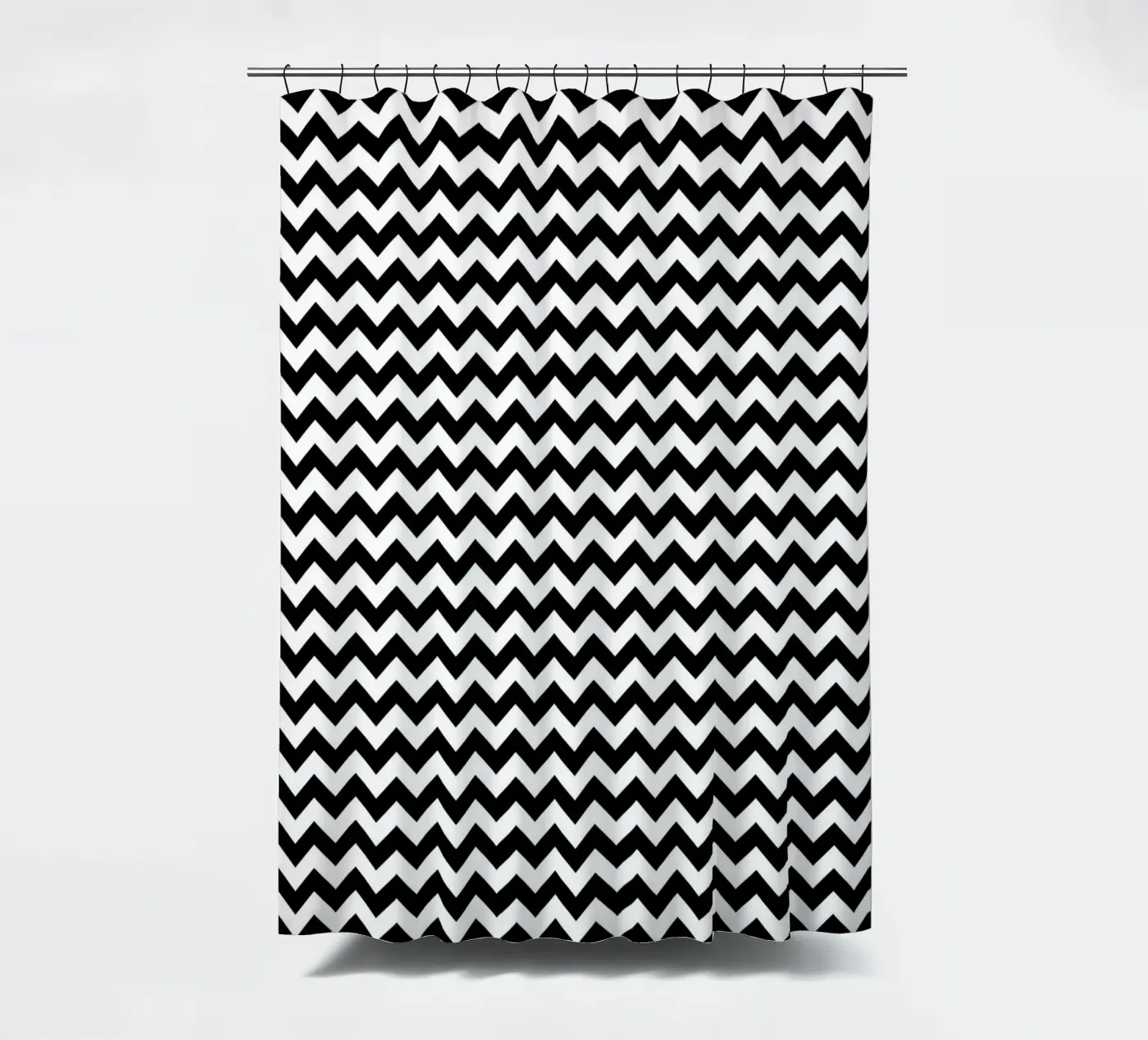 Minimal Chic Basic Chevron Pattern | Bianco e nero tenda da doccia da Beauty in Simplicity