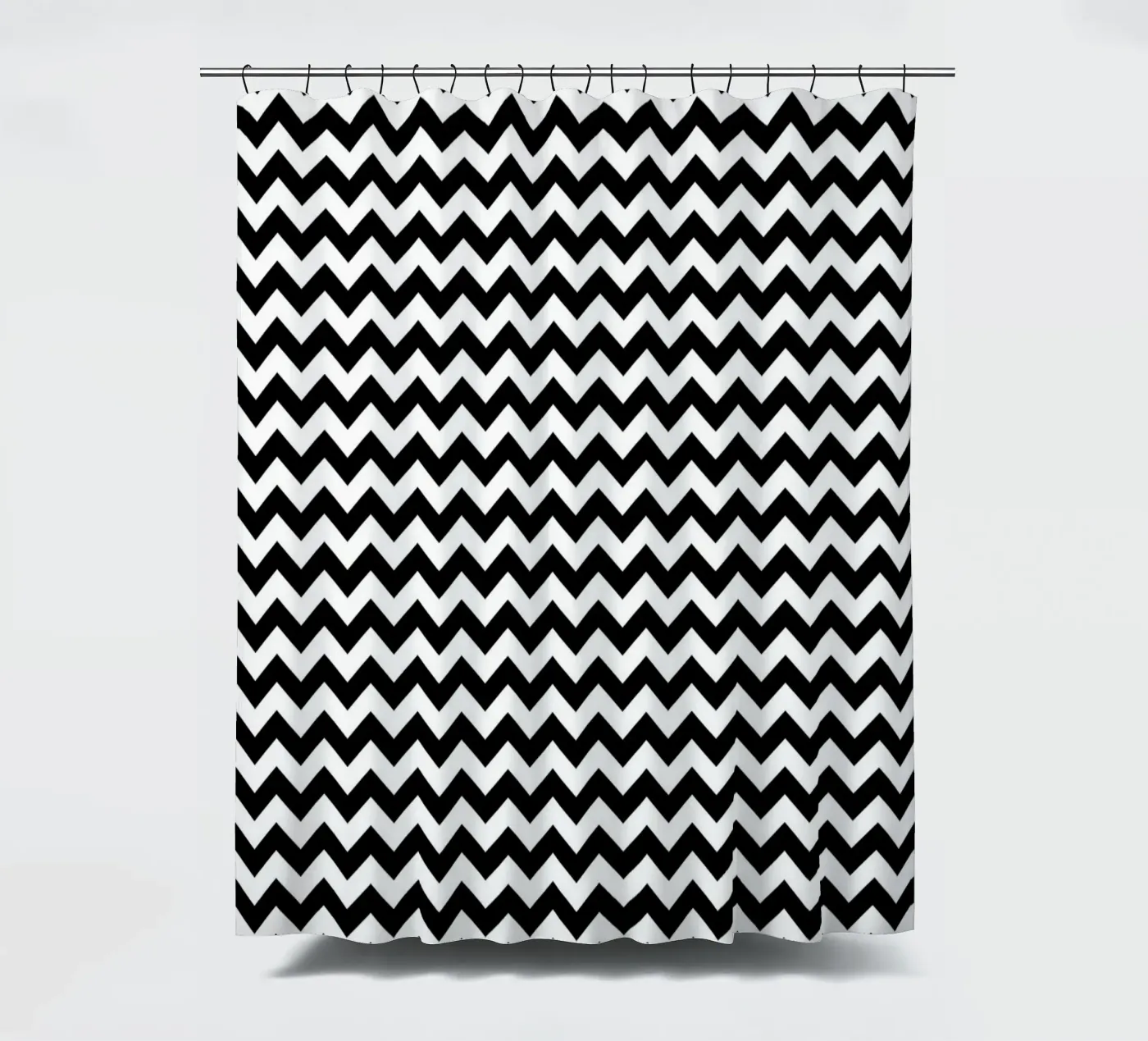 Minimal Chic Basic Chevron Pattern | Bianco e nero tenda da doccia da Beauty in Simplicity