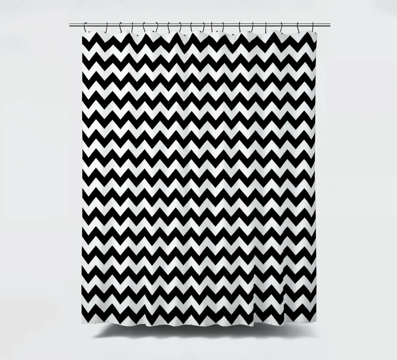 Minimal Chic Basic Chevron Pattern | Bianco e nero tenda da doccia da Beauty in Simplicity
