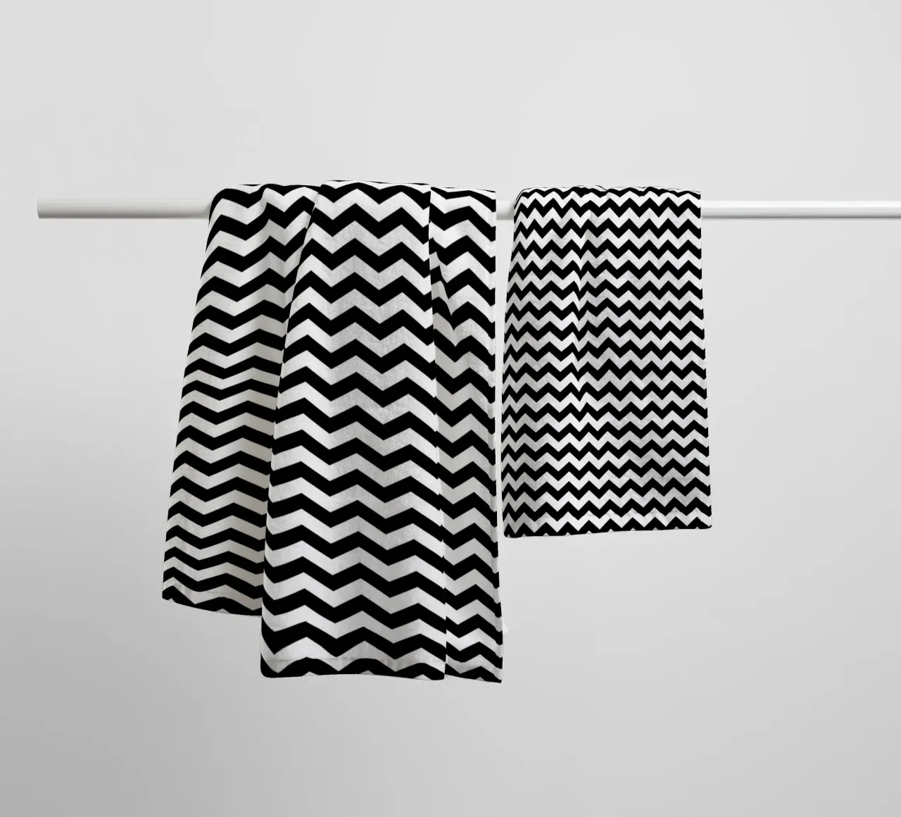 Minimal Chic Basic Chevron Pattern | Bianco e nero asciugamano da bagno da Beauty in Simplicity