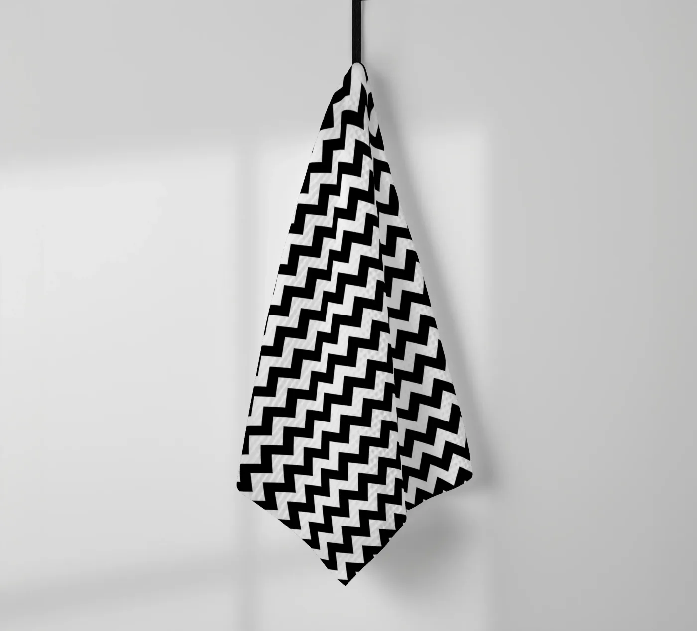 Minimal Chic Basic Chevron Pattern | Black and White tea towel by Beauty in Simplicity