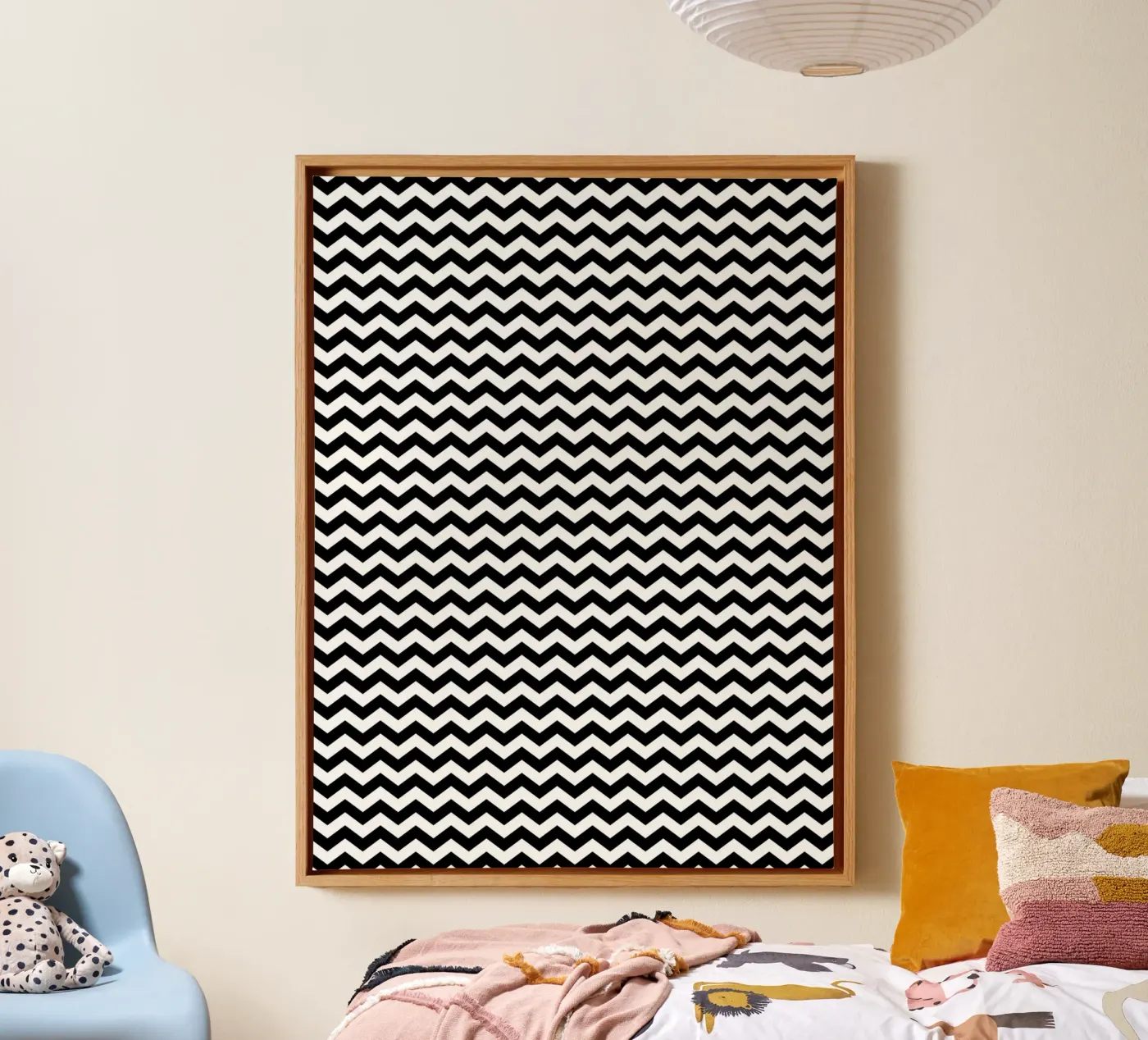 Minimal Chic Basic Chevron Pattern | Bianco e nero tela da Beauty in Simplicity