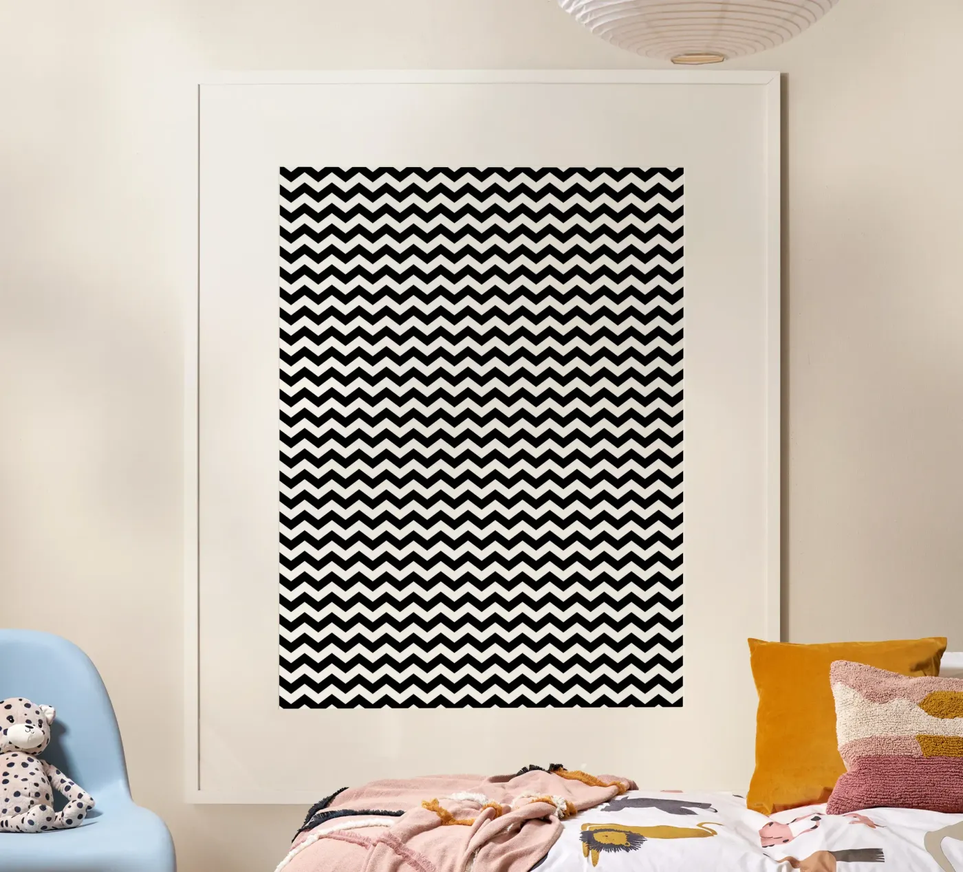 Minimal Chic Basic Chevron Pattern | Black and White poster van Beauty in Simplicity