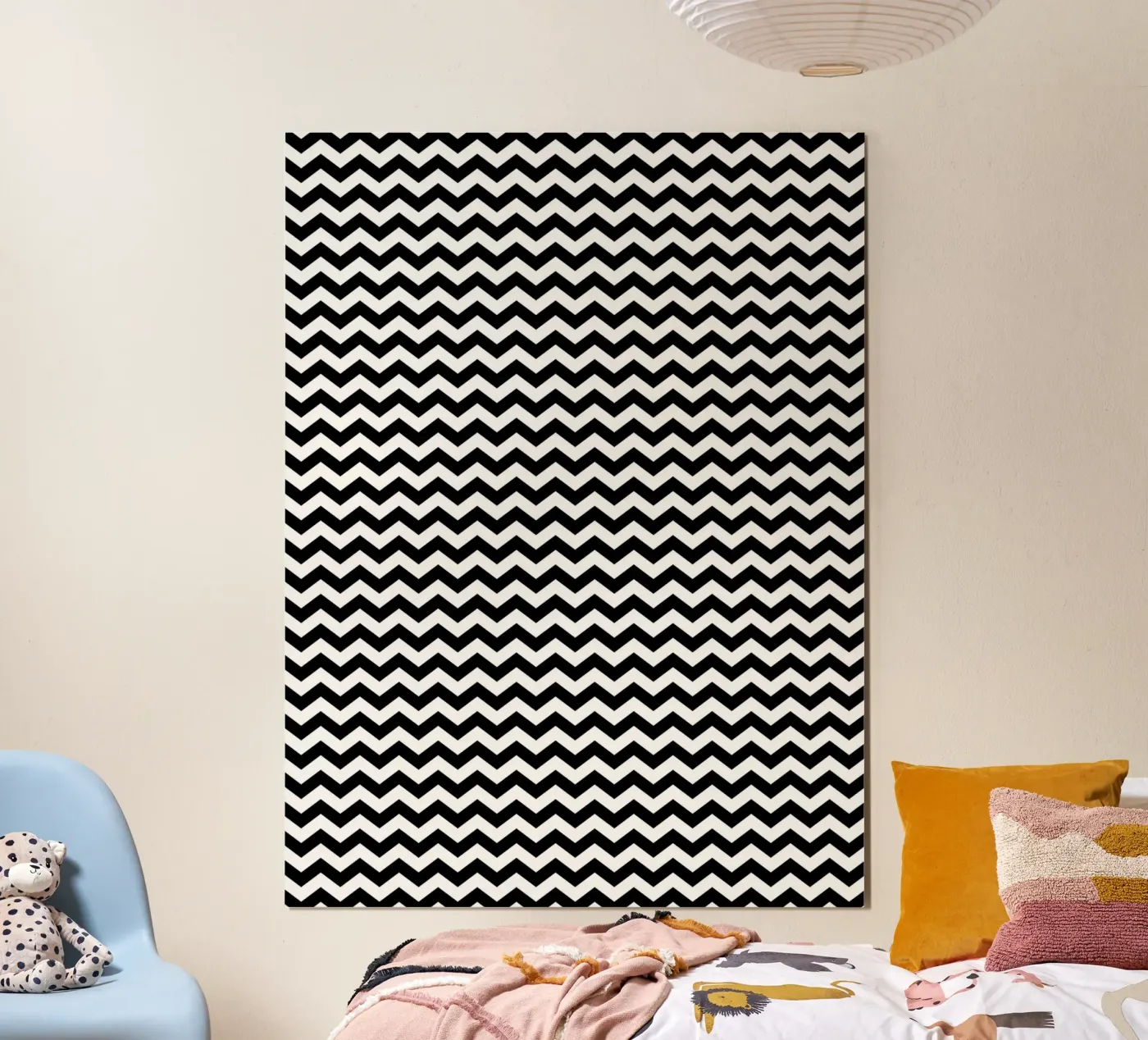 Minimal Chic Basic Chevron Pattern | Black and White poster van Beauty in Simplicity