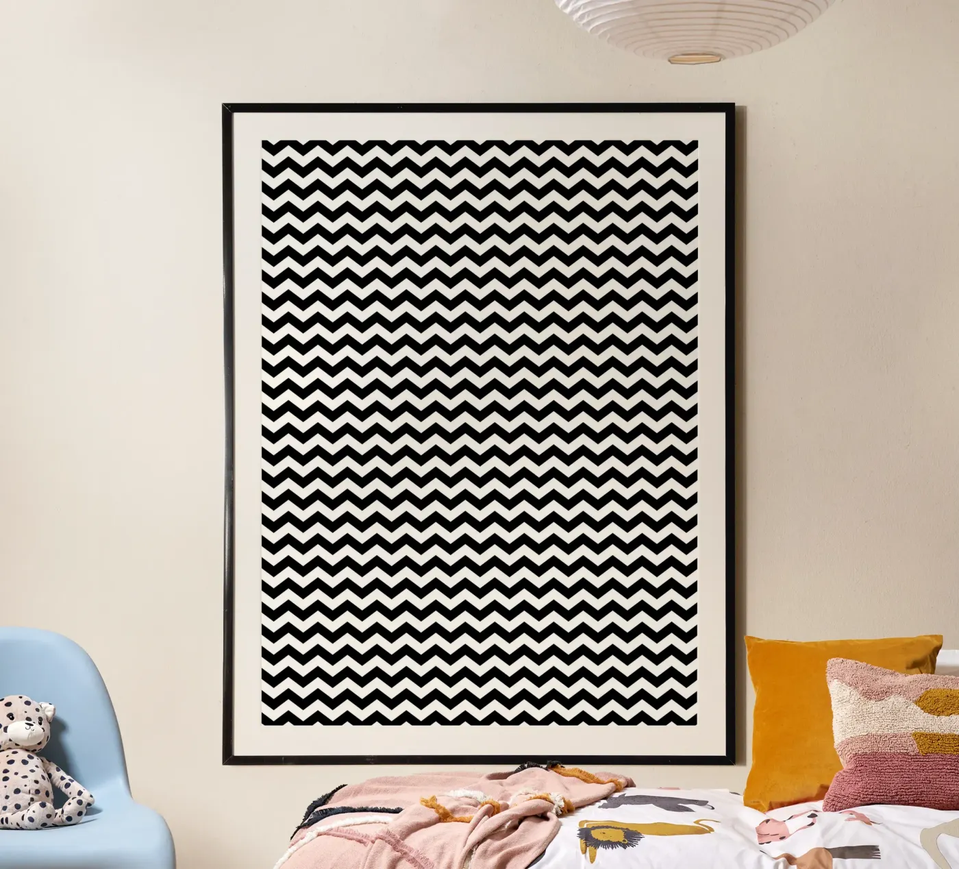 Minimal Chic Basic Chevron Pattern | Black and White poster van Beauty in Simplicity