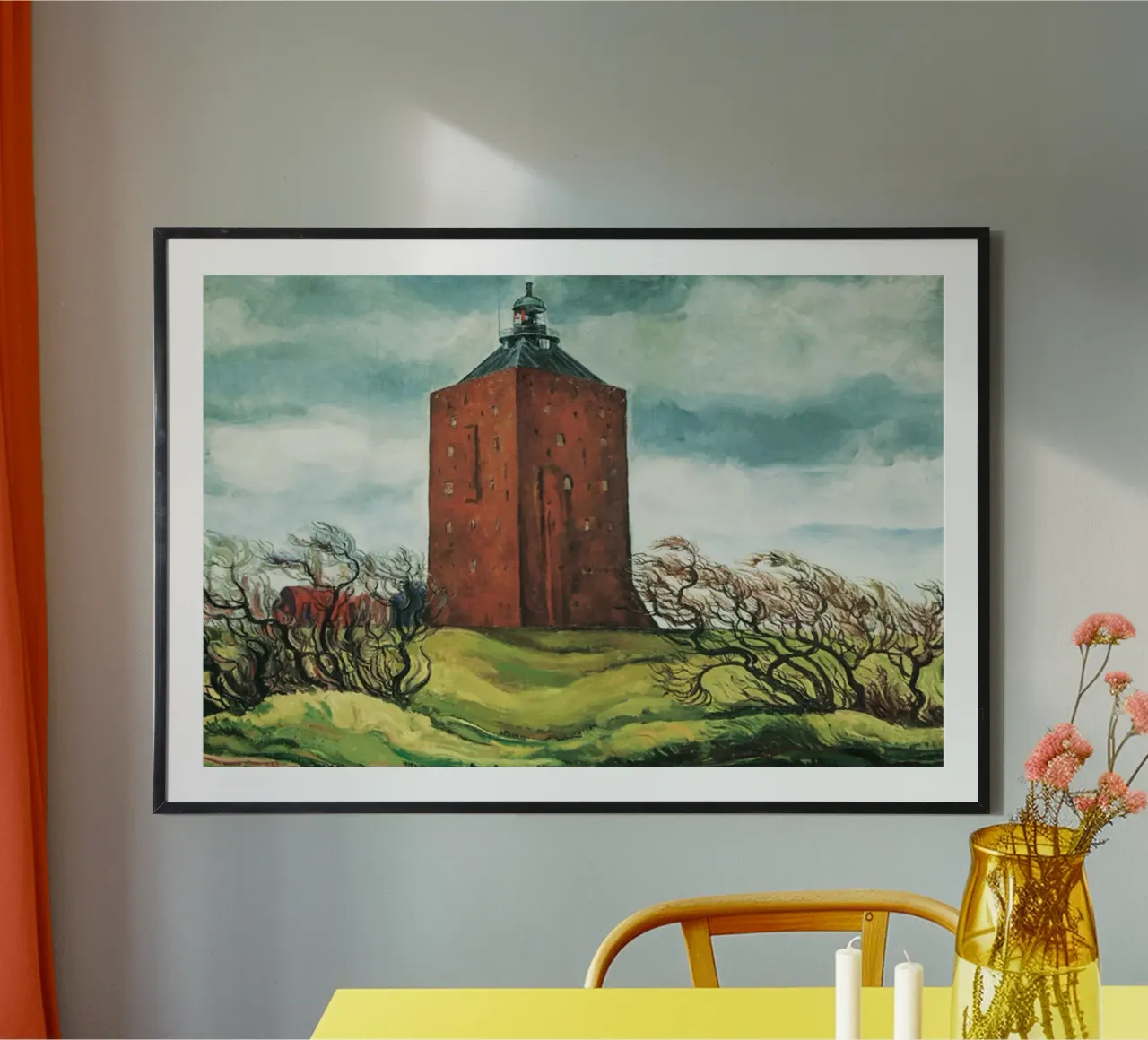 faro marrone poster con telaio in alluminio da pleceng shope