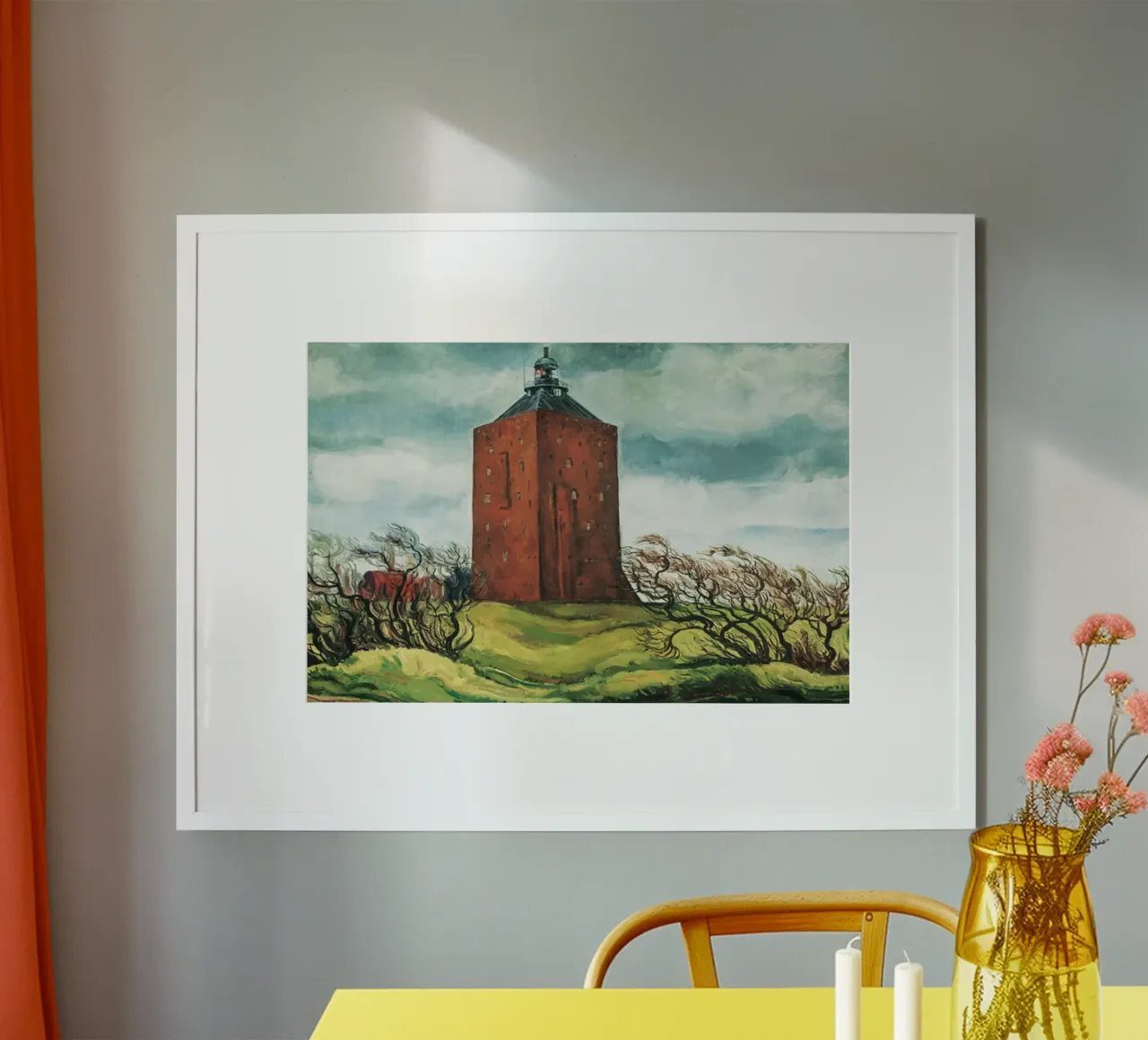 faro marrone poster con telaio in alluminio da pleceng shope