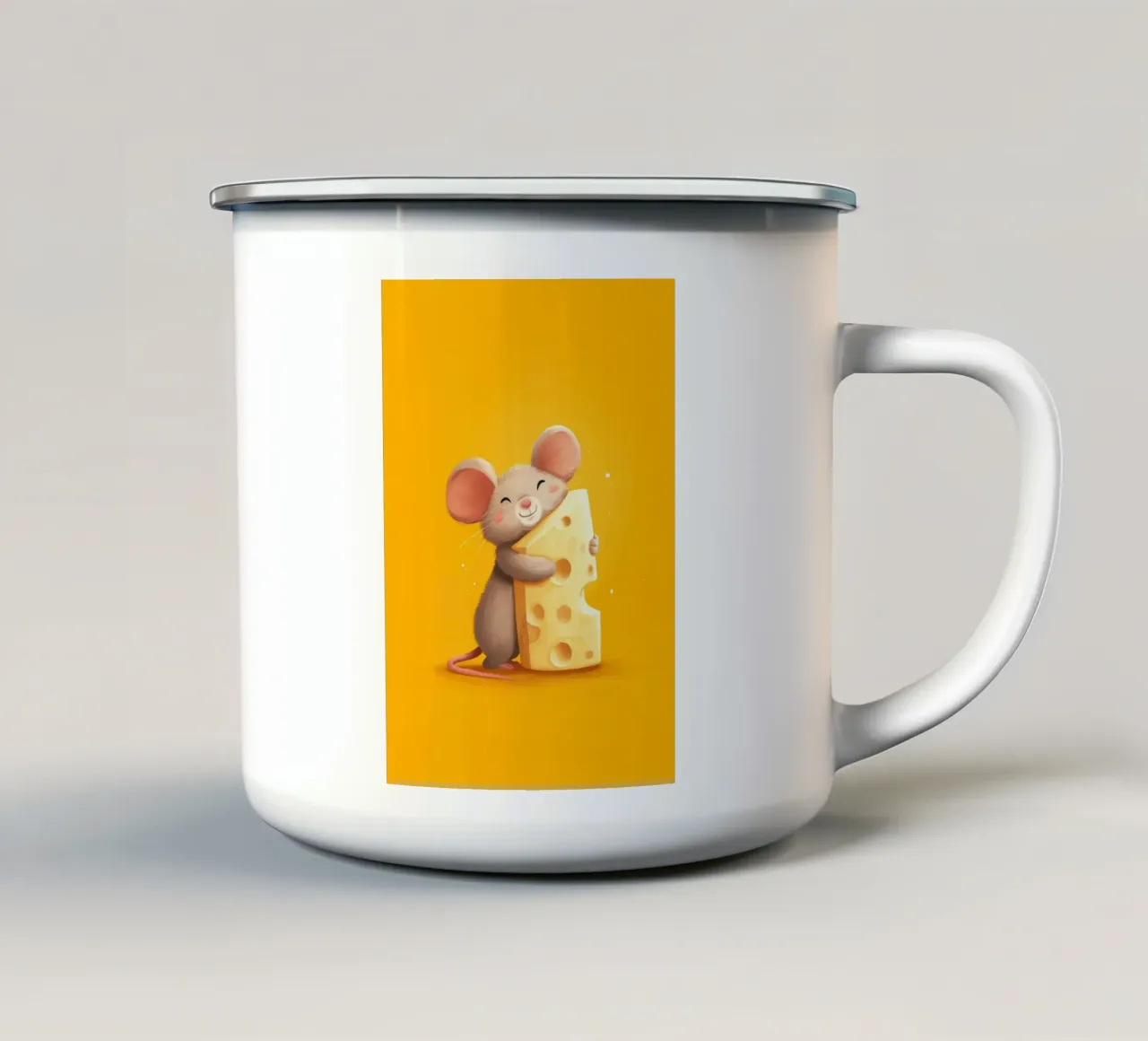 Little Mouse, Big Cheese tazza in smalto da Kiara