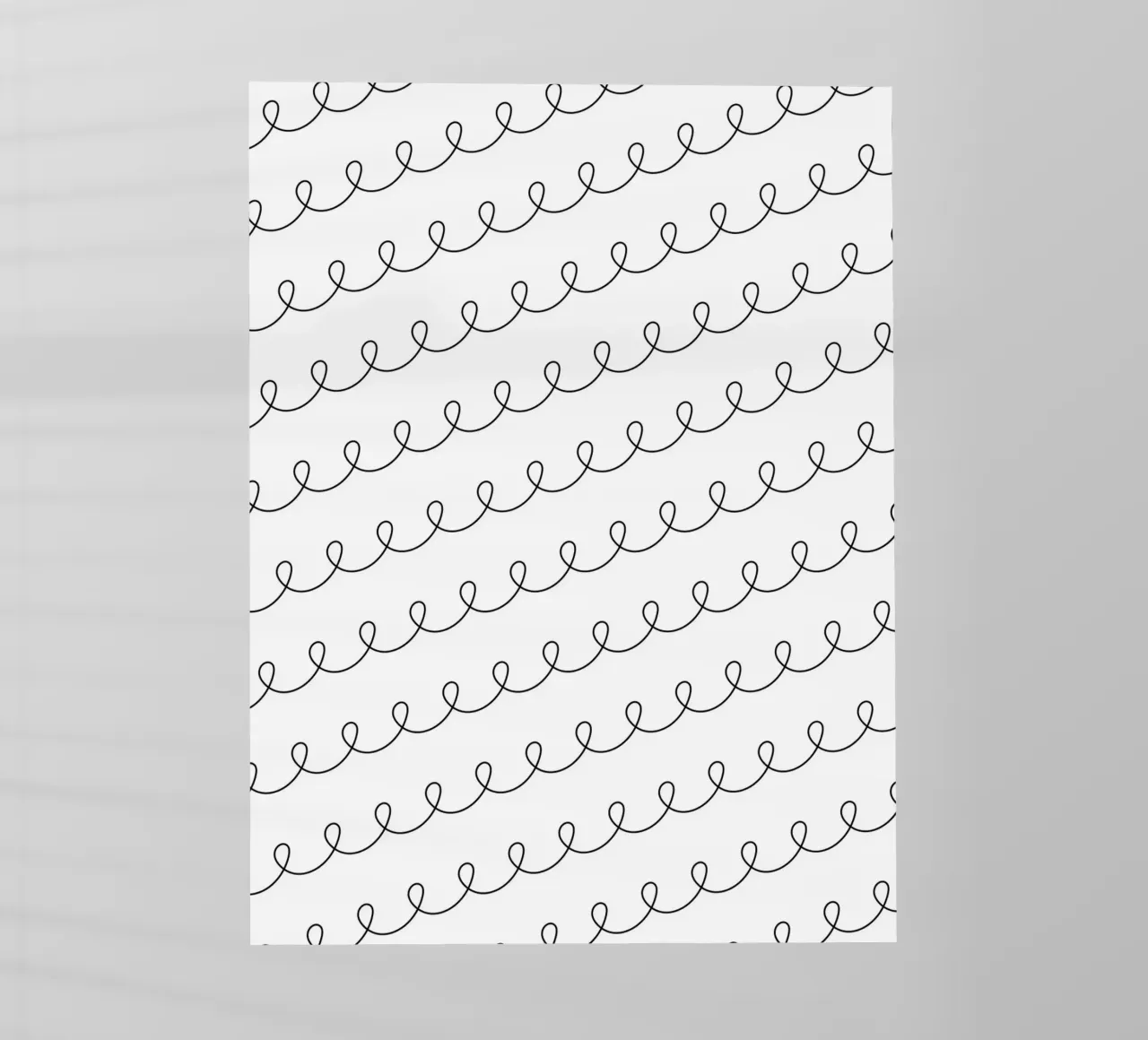 Minimal Geometric Looping Lines Drawing 2 | Nero su bianco pellicola backlit da Beauty in Simplicity