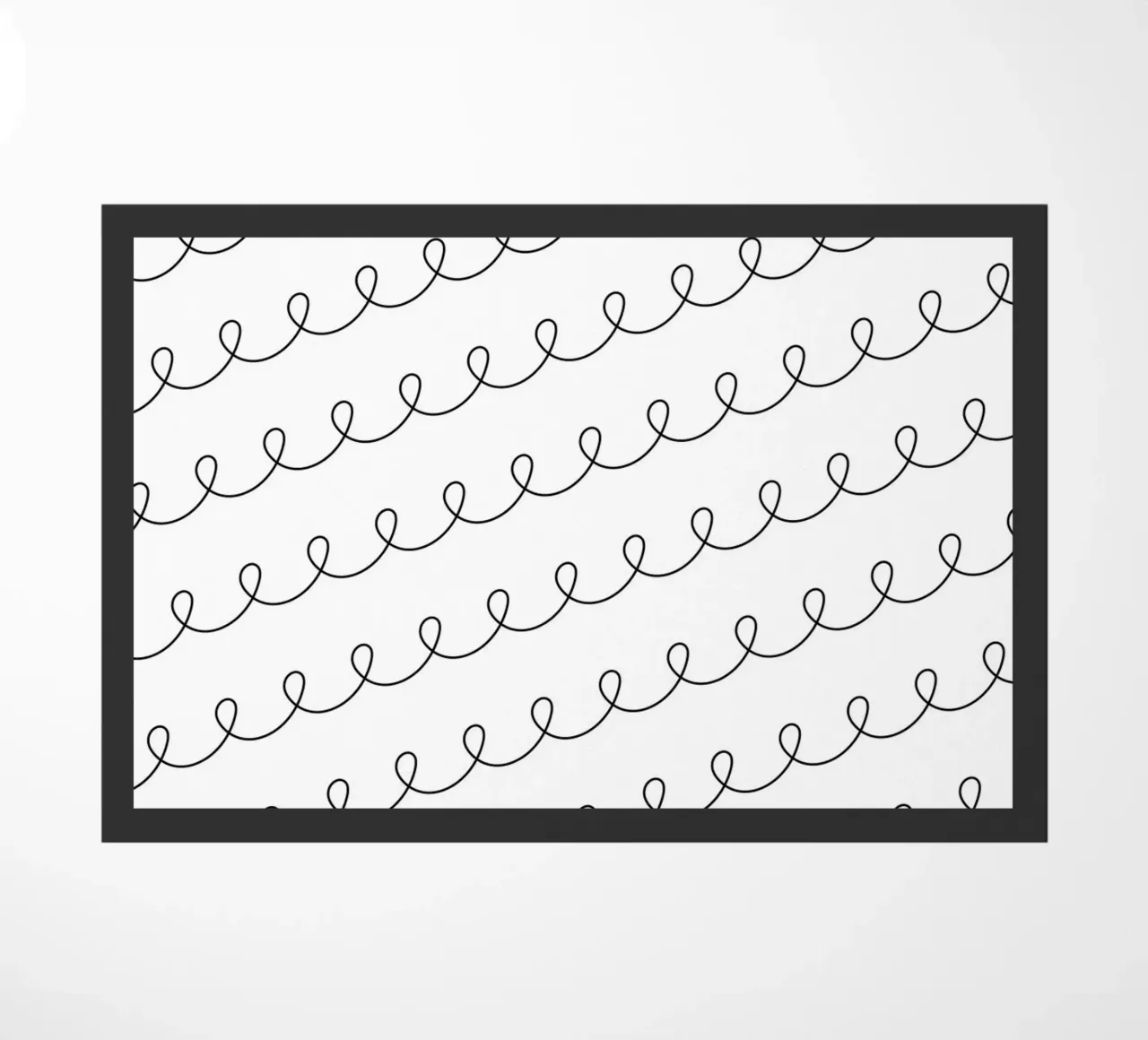 Minimal Geometric Looping Lines Zeichnung 2 | Schwarz auf Weiß Fußmatte von Beauty in Simplicity