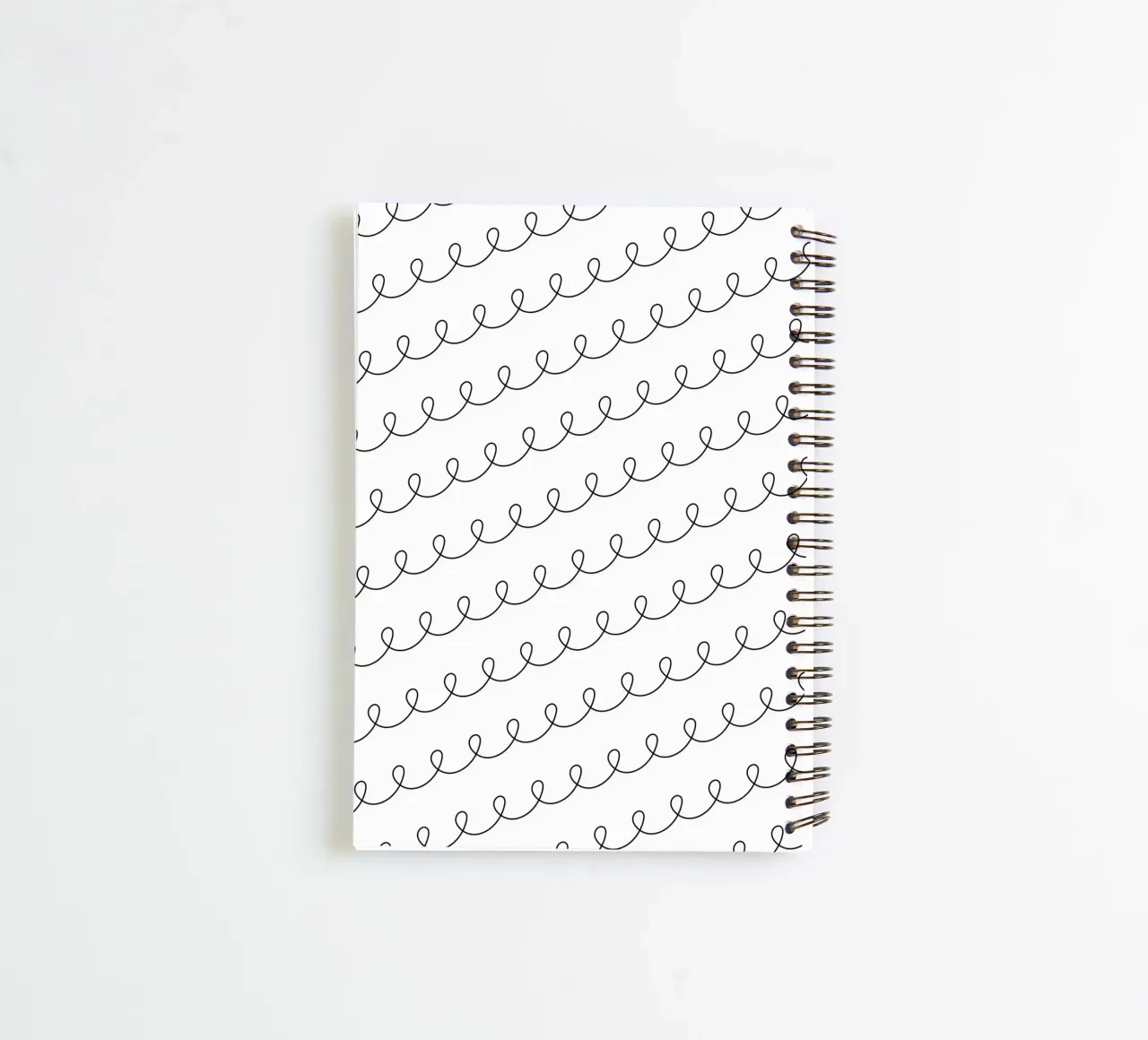 Minimal Geometric Looping Lines Zeichnung 2 | Schwarz auf Weiß Ringbuch von Beauty in Simplicity