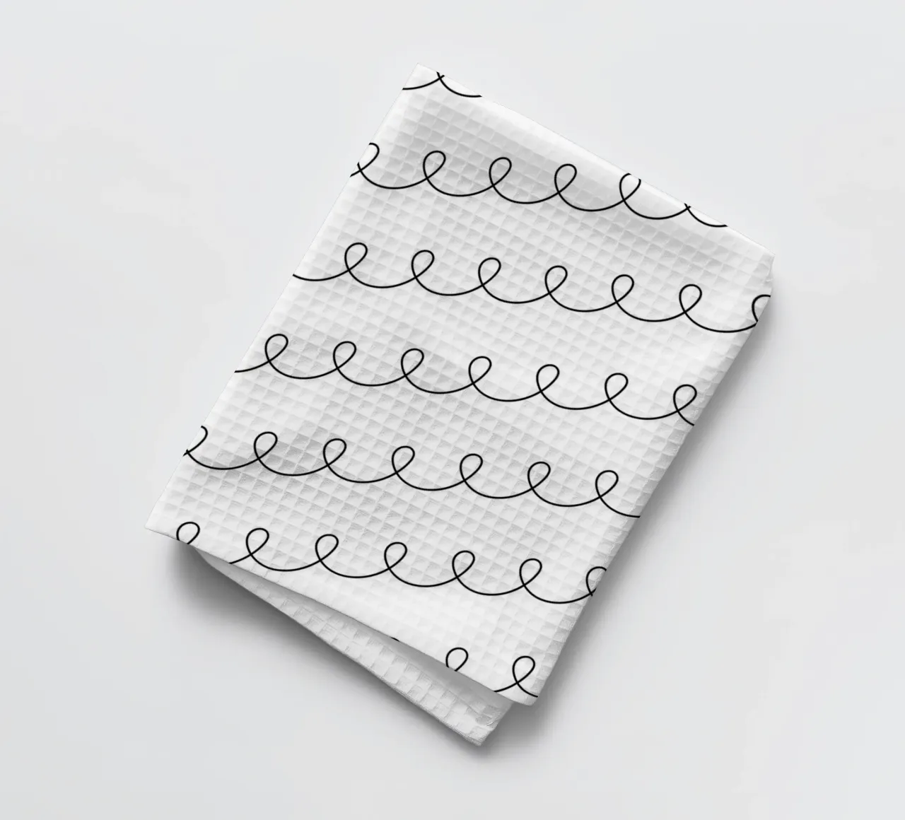 Minimal Geometric Looping Lines Drawing 2 | Nero su bianco canovaccio da cucina da Beauty in Simplicity