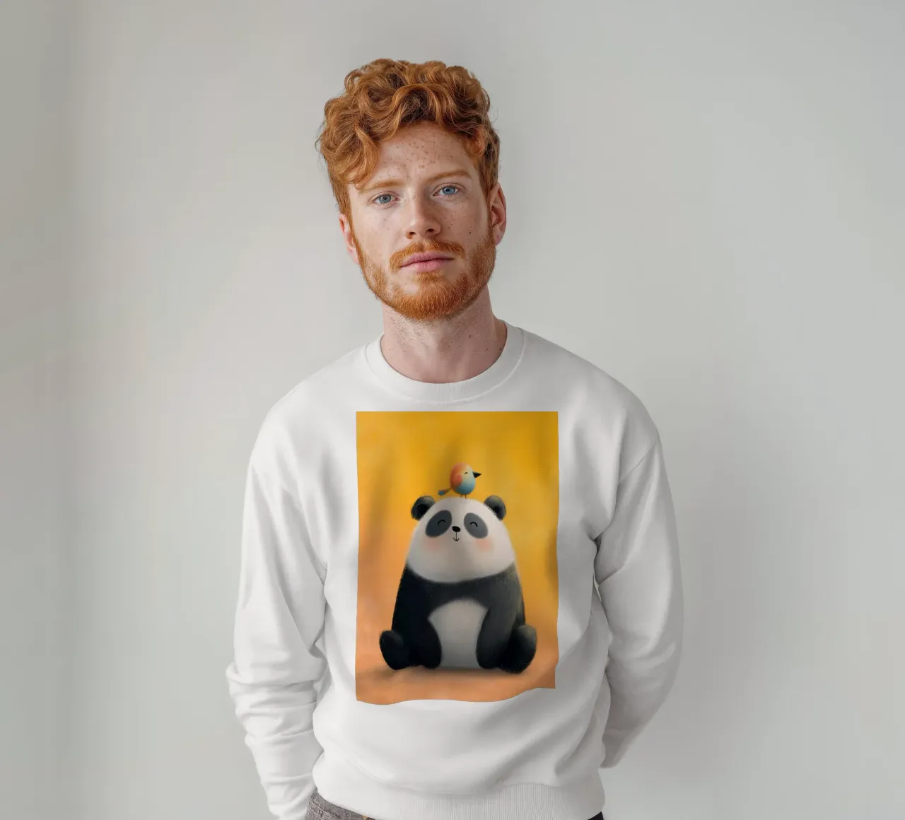 Panda and the Little Bird felpa da Kiara