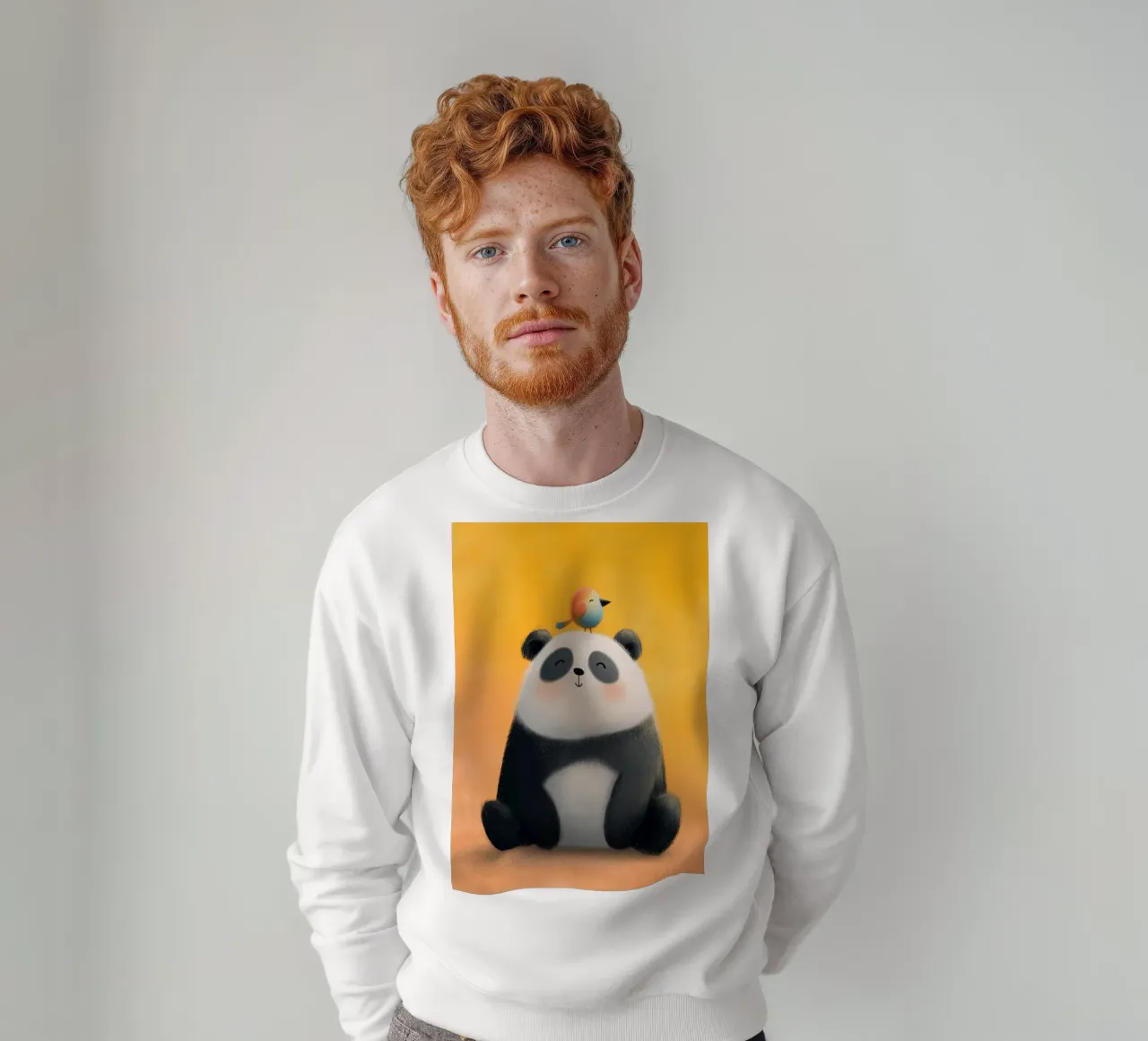 Panda and the Little Bird felpa da Kiara