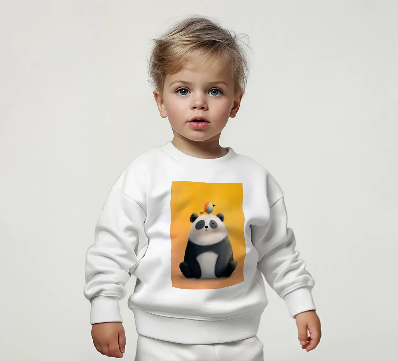 Panda and the Little Bird felpa neonato da Kiara