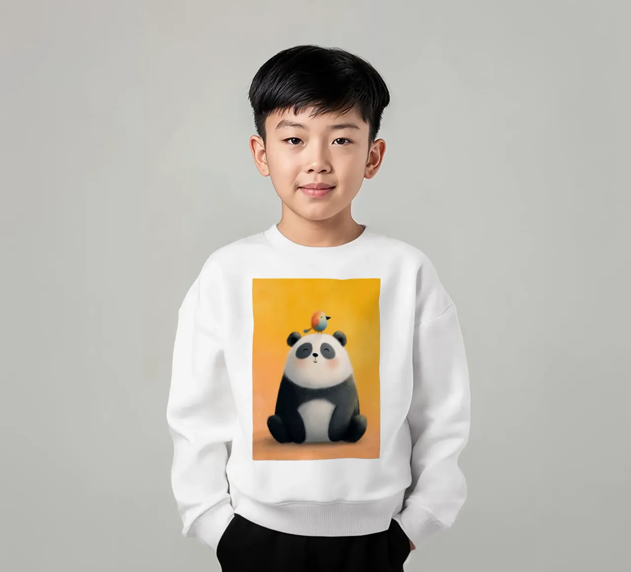Panda and the Little Bird felpa bambino da Kiara
