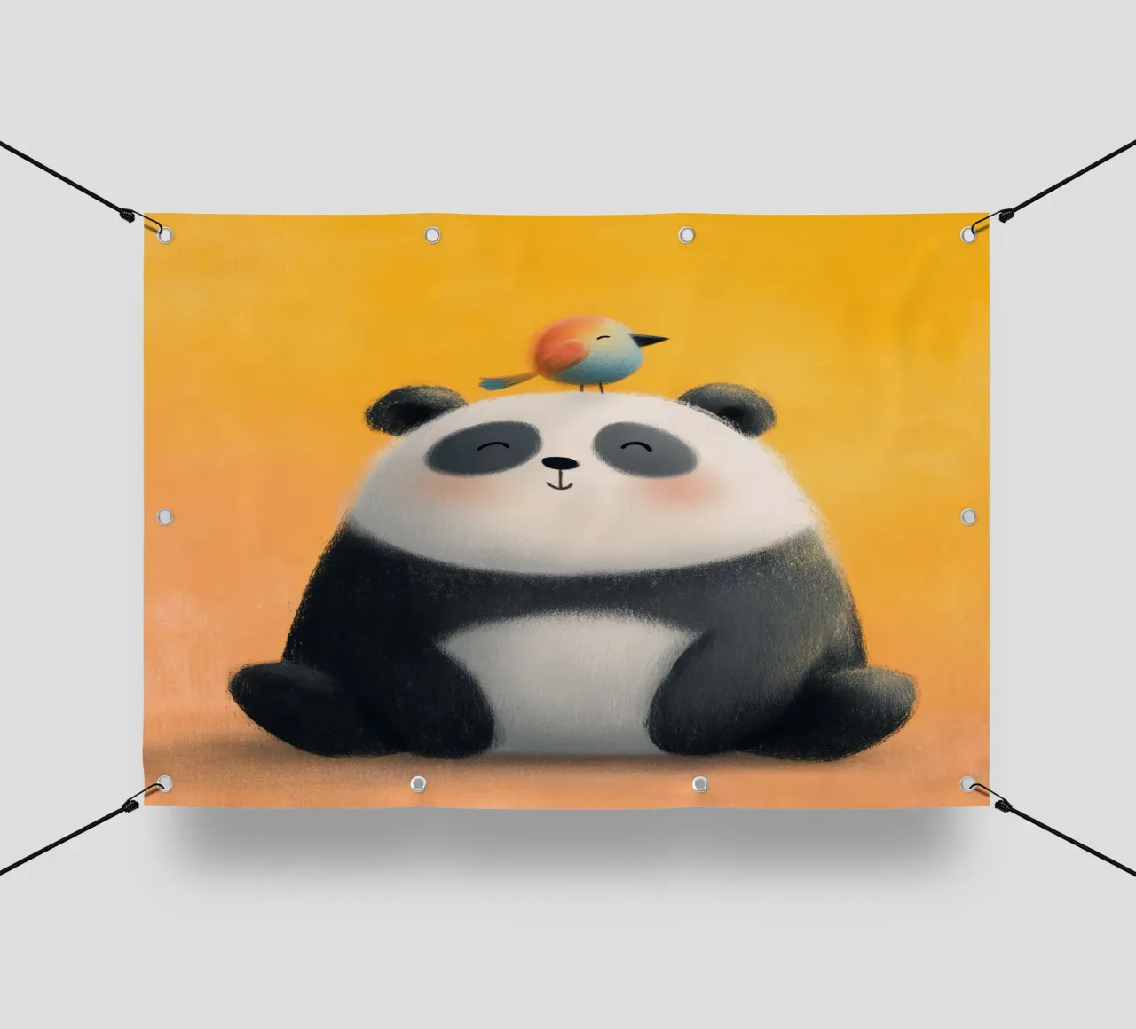 Panda and the Little Bird telo in pvc da Kiara