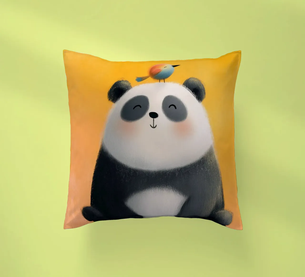 Panda and the Little Bird cuscino da Kiara