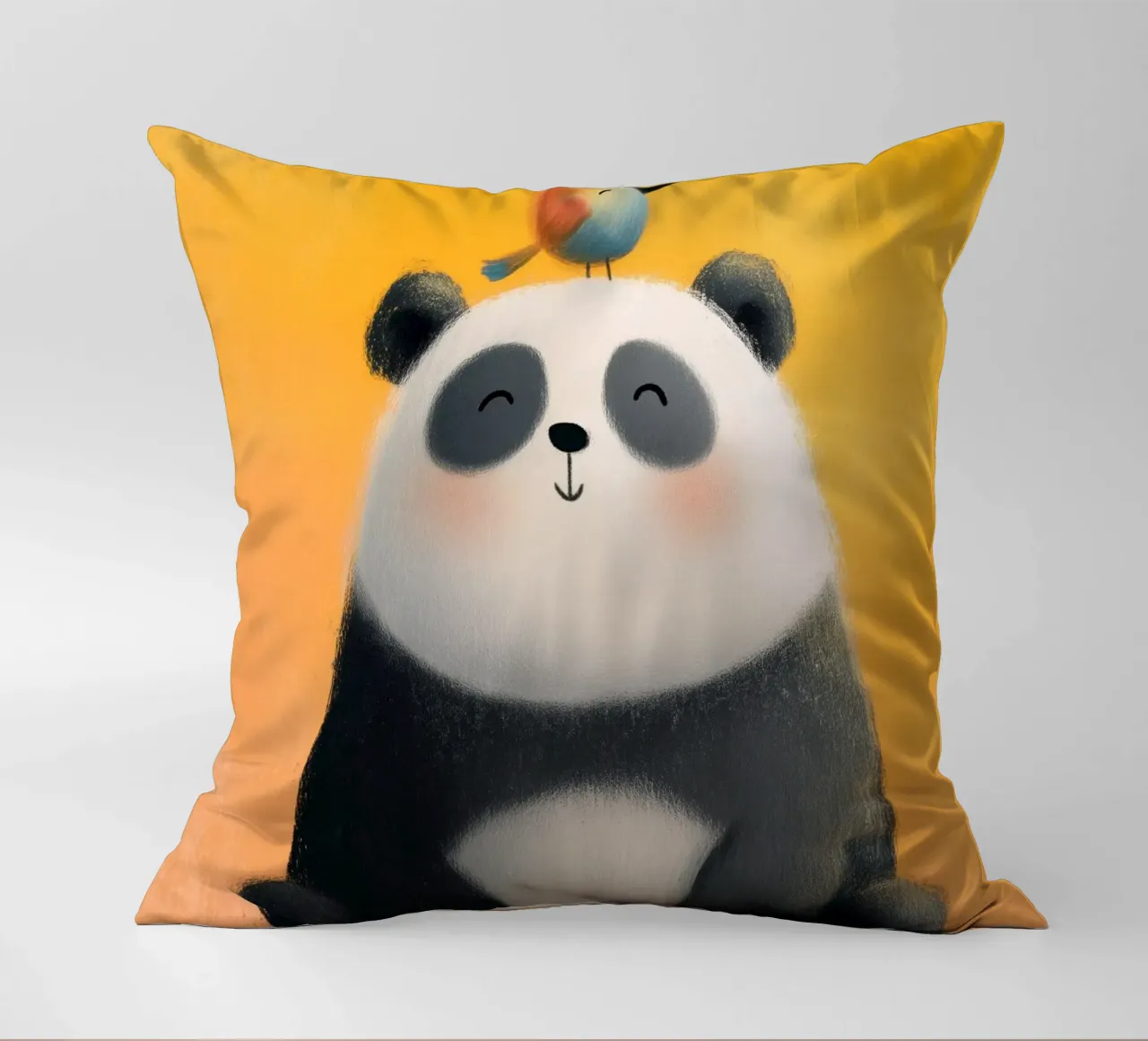 Panda and the Little Bird cuscino da Kiara