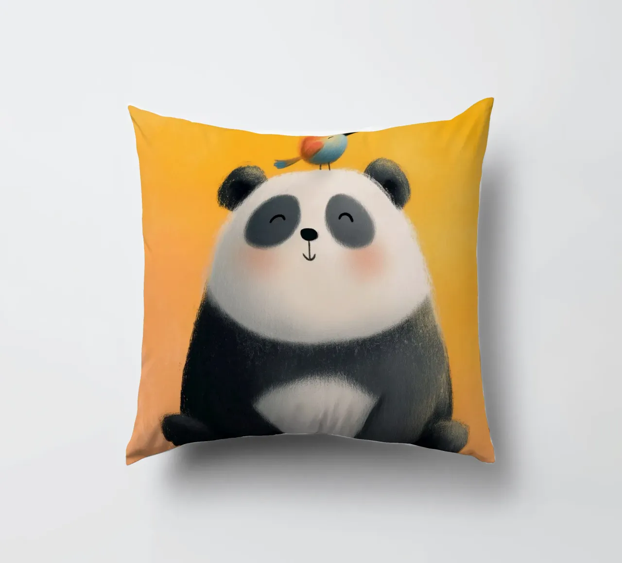Panda and the Little Bird cuscino da Kiara