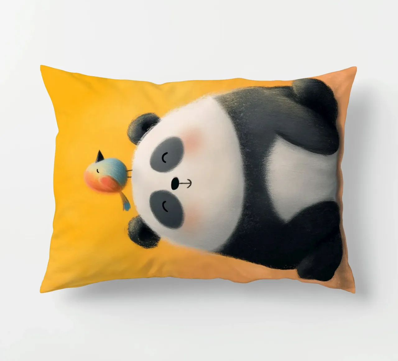 Panda and the Little Bird cuscino da Kiara