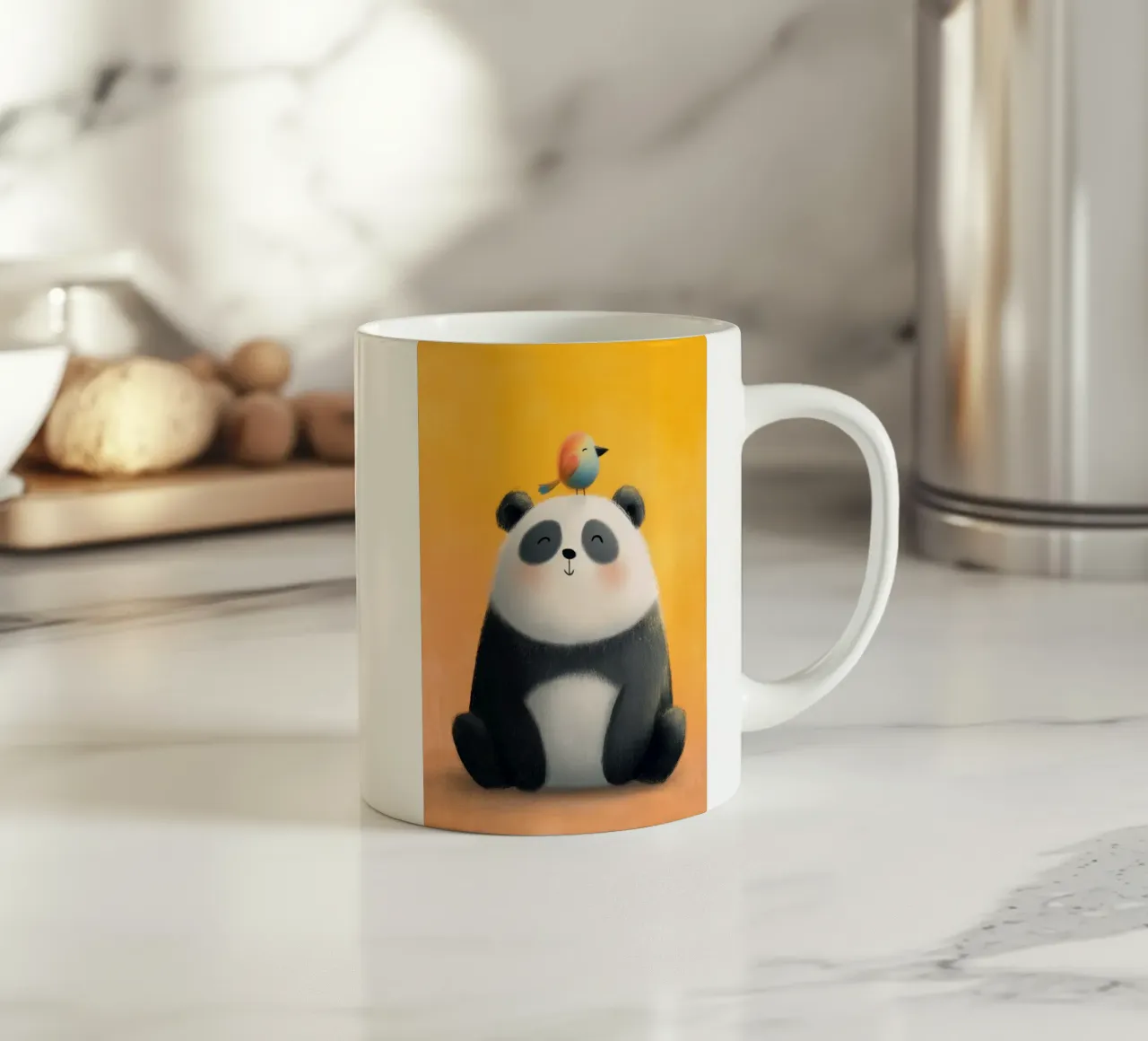 Panda and the Little Bird tazza in ceramica da Kiara