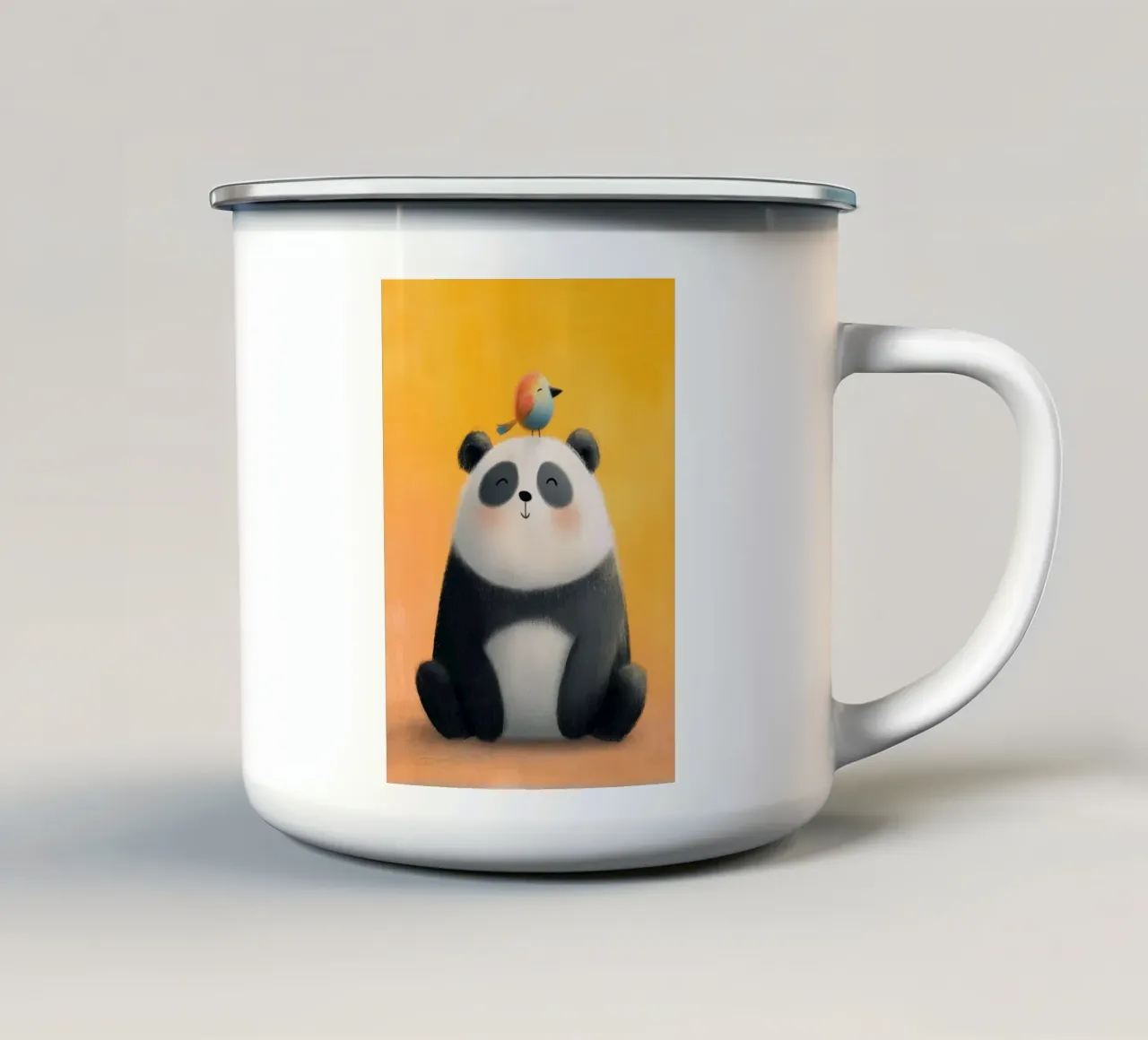 Panda and the Little Bird tazza in smalto da Kiara