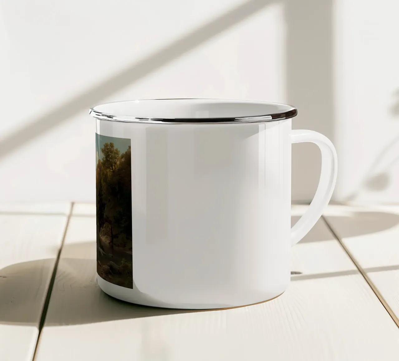 rocce nel fiume tazza in smalto da pleceng shope
