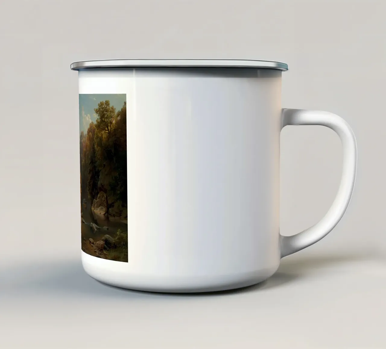 rocce nel fiume tazza in smalto da pleceng shope
