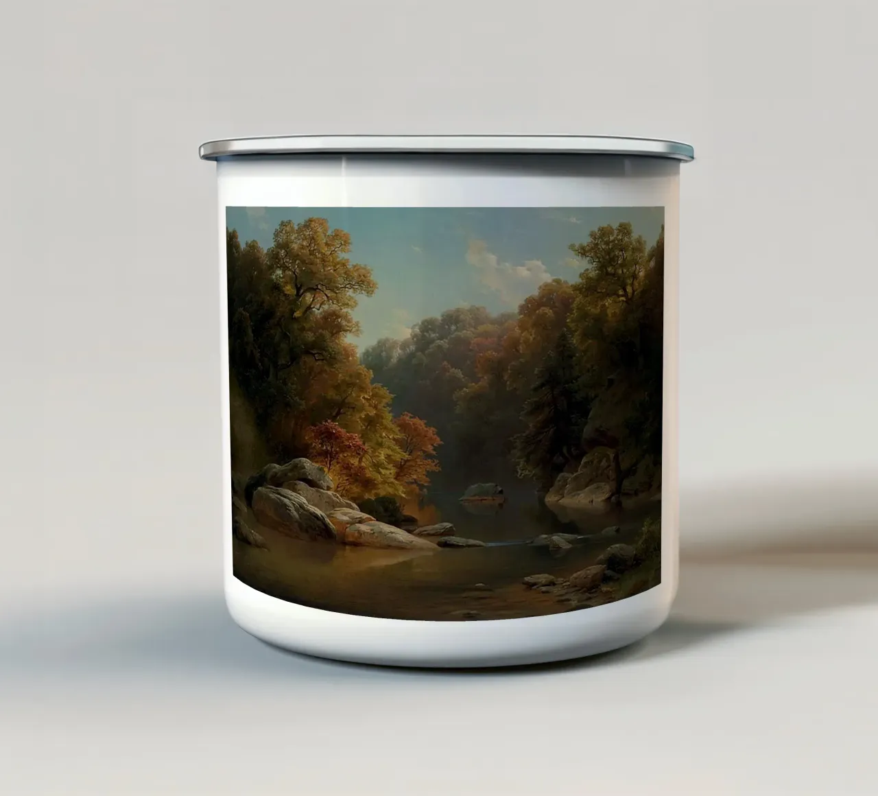 rocce nel fiume tazza in smalto da pleceng shope